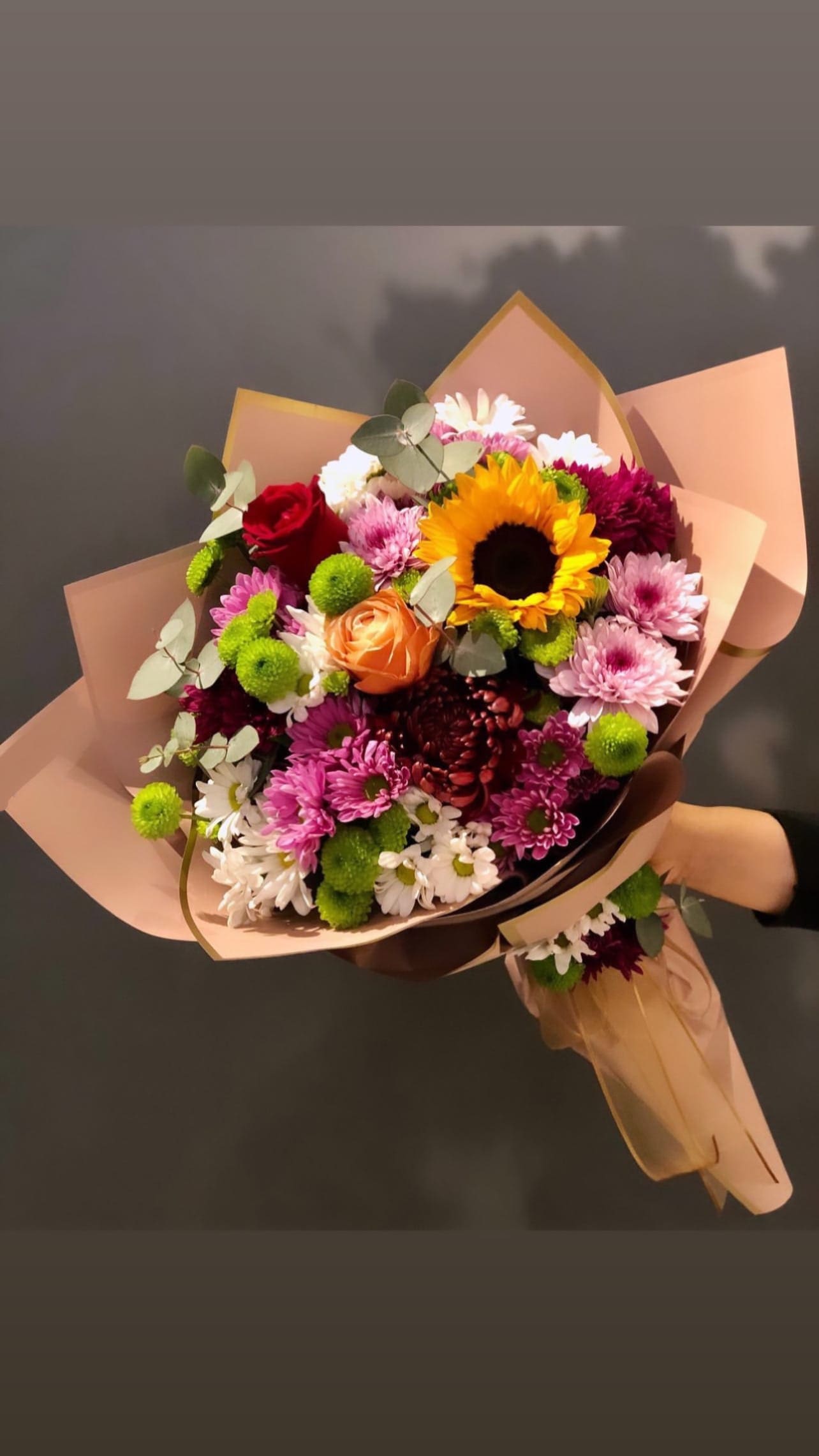 Be Mine Mixed Hand Bouquet - BOUQUETS NEVER EVER are identical, they come out different every time please keep this in mind! your bouquet will have similar flowers, similar colors and similar theme :-) *Vase sold separately 