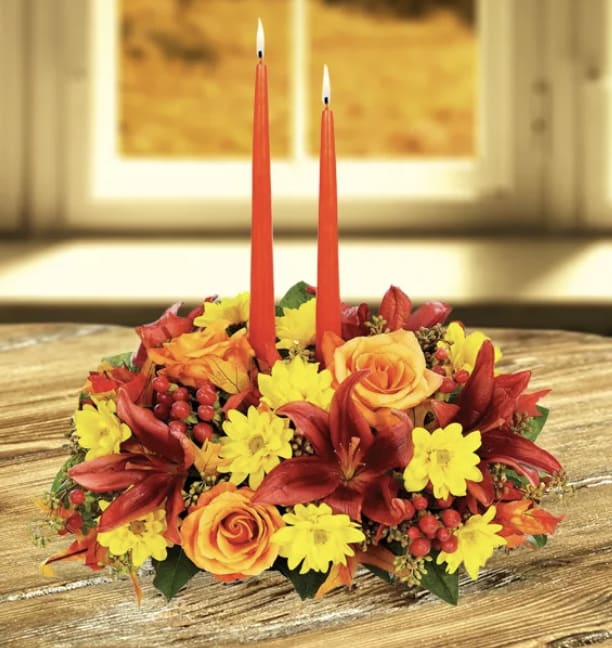 Beautiful Bloom Centerpiece - A centerpiece that will be the talk of the party! Perfect for any table, this. Beautiful Blooms fall piece brings family and friends together creating fond memories of joyful occasions.