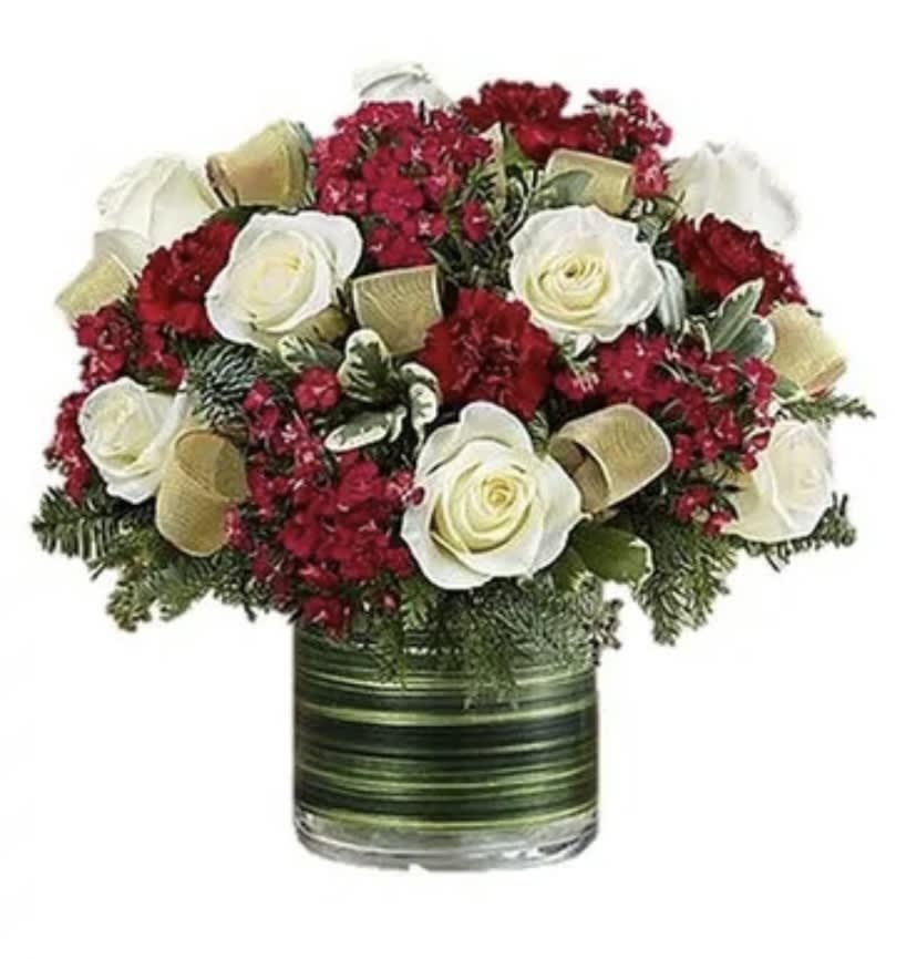 Christmas Elegance - Buzzy Bee Flowers - Spice up the holiday spirit with this beautiful, unique holiday piece to set for your family on Christmas Eve!