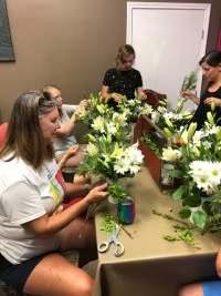 Flower Arranging Class - Thursday, June 18 7pm - Join in for a fun evening of flower arranging, 7-9pm. Bring your beverage of choice and snacks, if you like. We will discuss flower care, arranging skills, and flower types. We will have an arrangement made which you will copy with our guidance and your flair. Then you take home a beautiful arrangement in a vase to enjoy!  WHEN REGISTERING FOR THE CLASS USE THE DATE OF THE CLASS FOR THE PICKUP DATE AND YOUR INFORMATION FOR THE RECIPIENT.