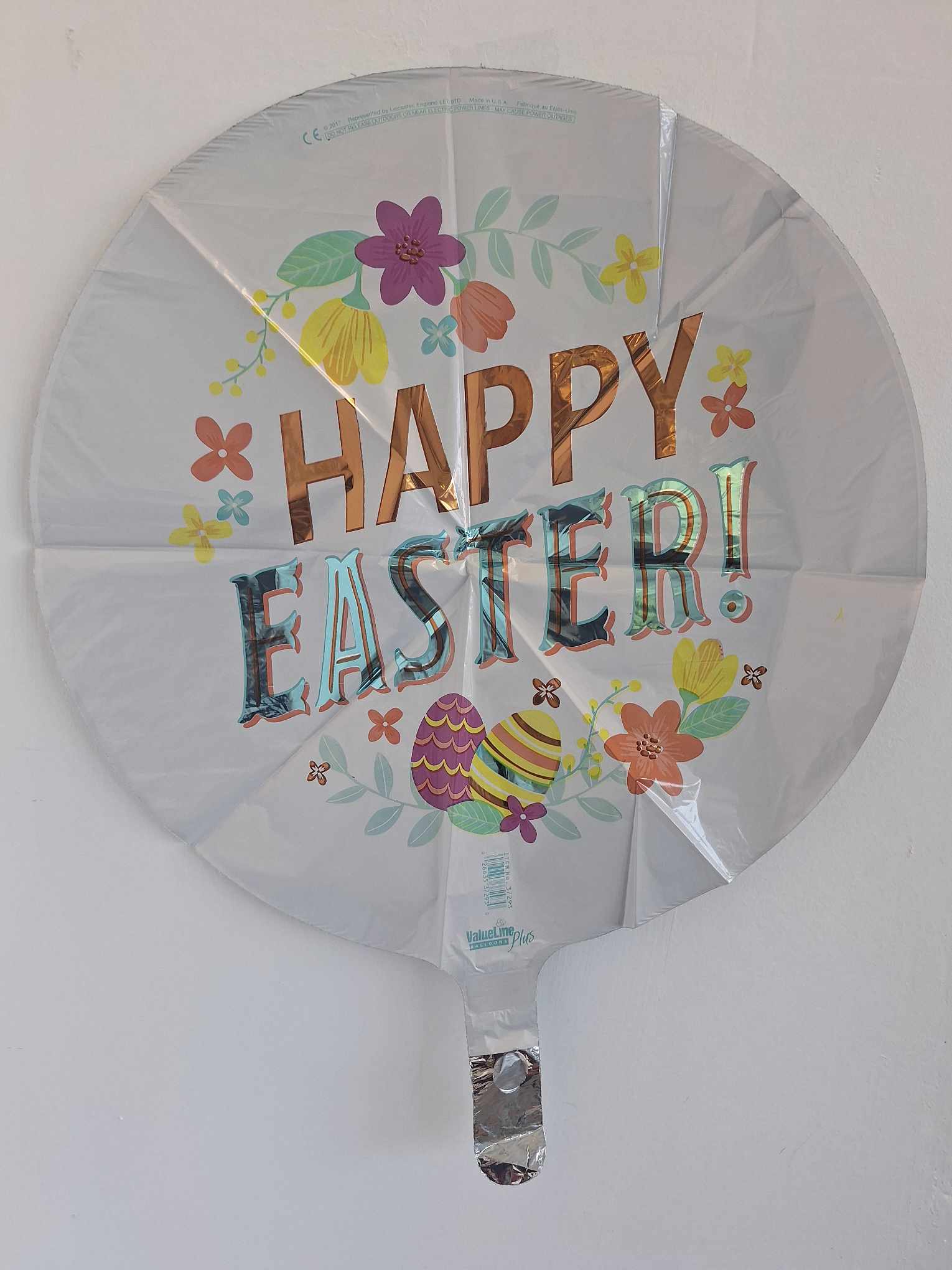 Happy Easter Mylar Balloon (A) - 18in mylar to add to any balloon bouquet, stuffed animal, box of chocolates, or floral arrangement 