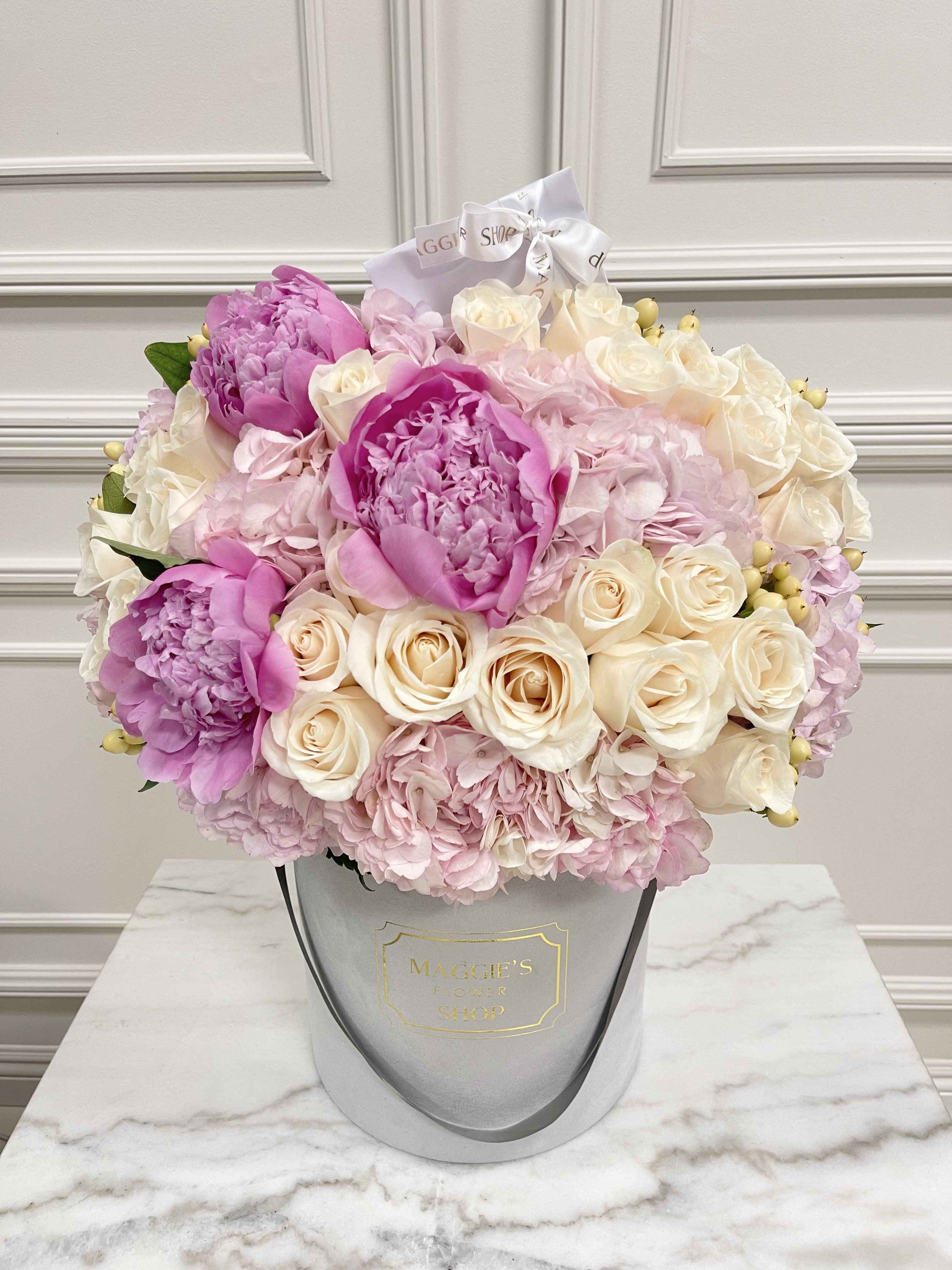 MFS Rose x Peony Box  - Signature luxury suede box  Roses  Peonies  Hydrangeas 