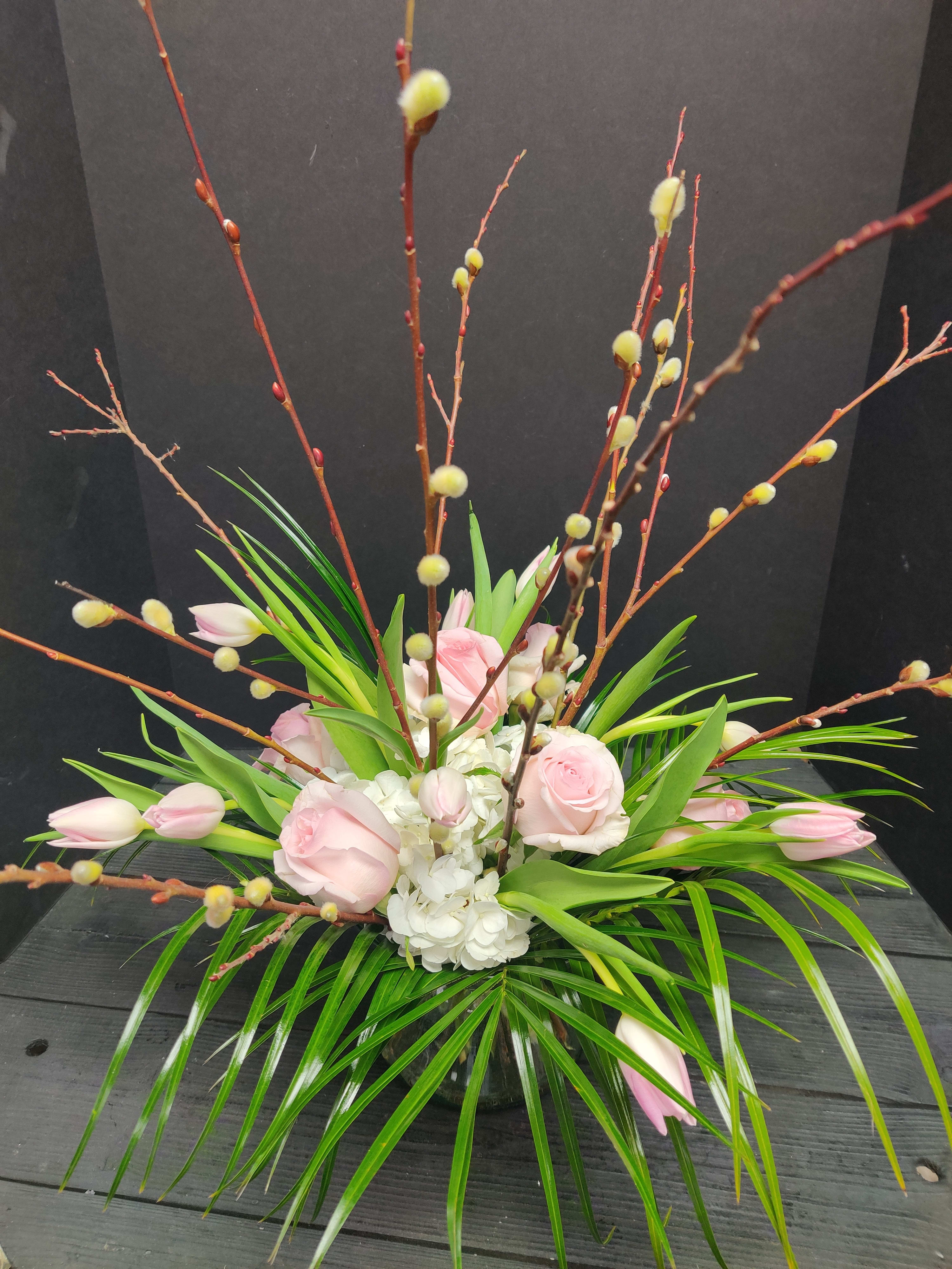 Spring In - Tulips are center of this beautiful spring composition 