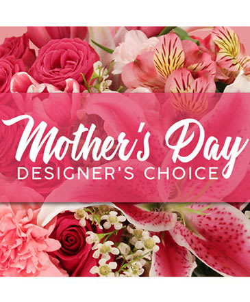 Eckert Florist's Mother's Day Designer's Choice Bouquet - Arranged in a glass vase, our designer will pick the finest variety of fresh cut seasonal blooms available.
