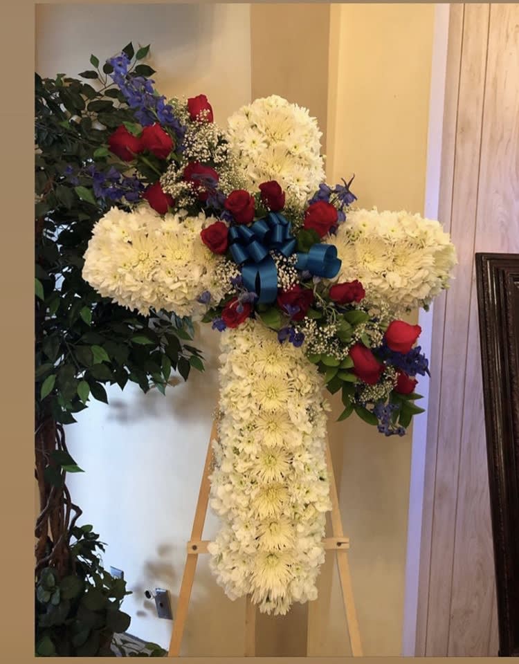 Blue, white and red cross - 36” cross 