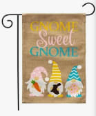 Easter Gnome Garden Flag - Add a colorful, welcoming touch of the season to your home and garden with a premium decorative flag. The original artwork printed on burlap material designed for outdoor display provides unique designs that are as durable as they are beautiful! Text is correctly readable on both sides.   *Flag stand sold separate.