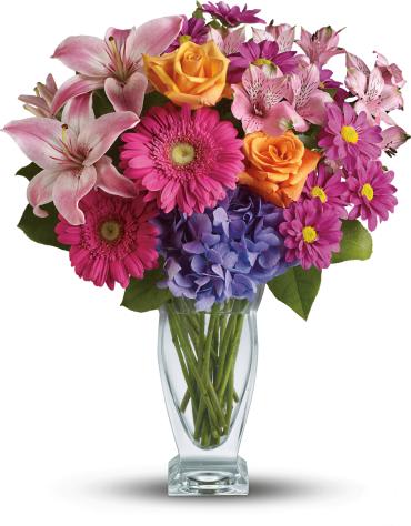 Wondrous Wishes -   Featuring a wide, wondrous assortment of blooms in one bouquet, this colorful arrangement is always a favorite! Hydrangea, roses, lilies, alstroemeria, gerberas, daisies - they're all here in stunning variety. 