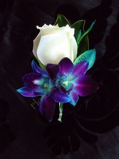 Purple and white Boutonniere - Purple and white Boutonniere