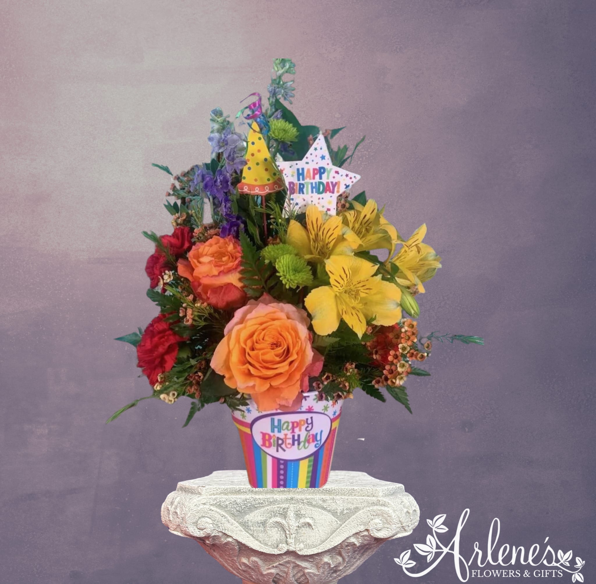 Birthday Blow Out! - Celebrate your loved one's birthday with this bright and festive bouquet. 