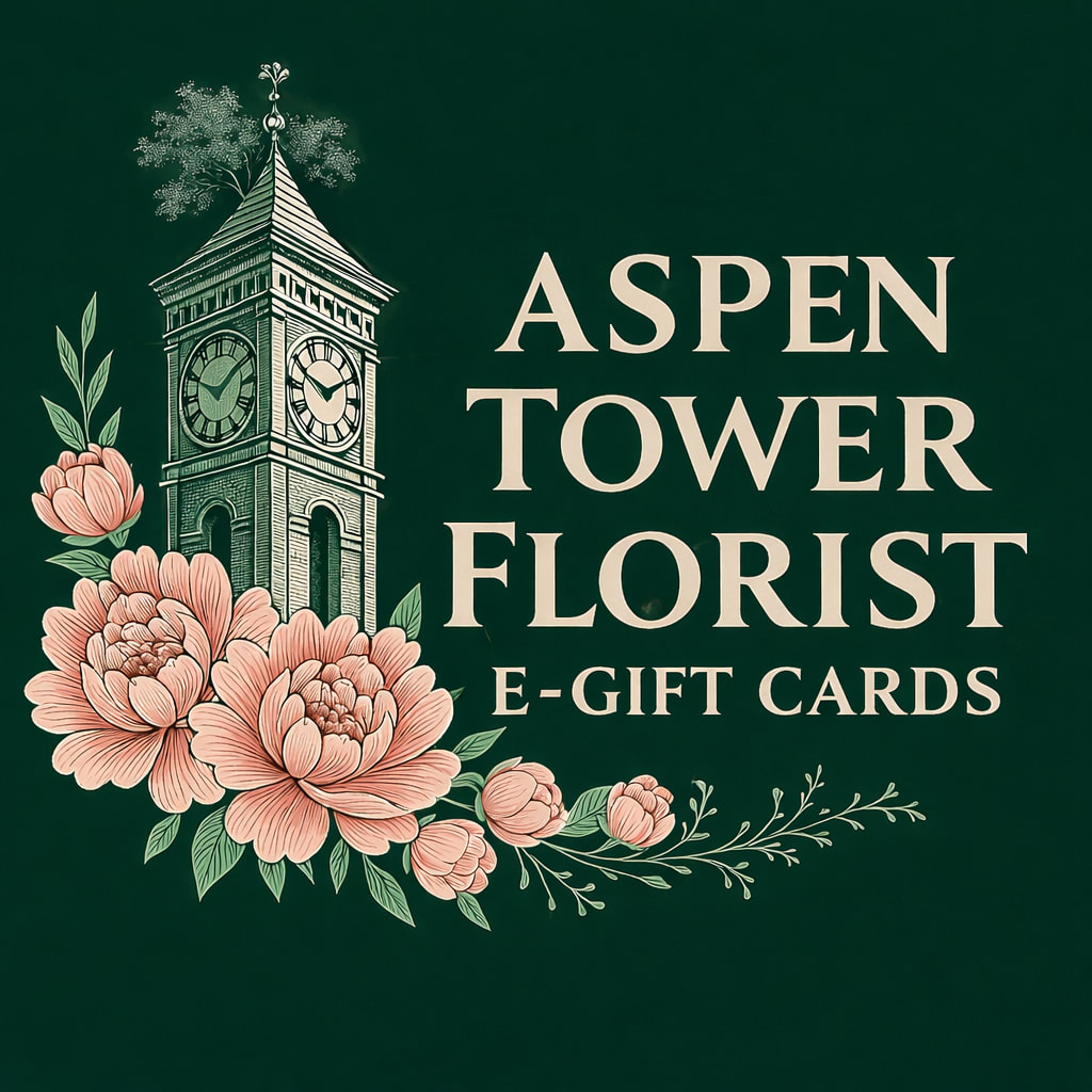 Aspen Tower’s E-Gift Cards - Aspen Tower Florist E-Gift Cards  Send the perfect gift instantly with an Aspen Tower Florist E-Gift Card. Delivered by email within minutes, our digital gift cards make it easy to send flowers for birthdays, celebrations, thank-you gifts, sympathy, or just because.  Choose $50, $100, $200, or $300, or enter any custom amount from $25 up to $2,000. E-gift cards can be sent immediately and redeemed online or in our shop for any floral design, plants, or gifts.  The easiest way to send beautiful flowers — and let them choose exactly what they love. 