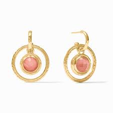 Astor 6-in-1 Charm Earring, Iridescent Melon - Gold Astor 6-in-1 Charm Earring, Iridescent Melon colored stone