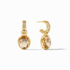 Jolie Hoop and Charm Earring - Gold Jolie Hoop and Charm Earring, Multi Stone