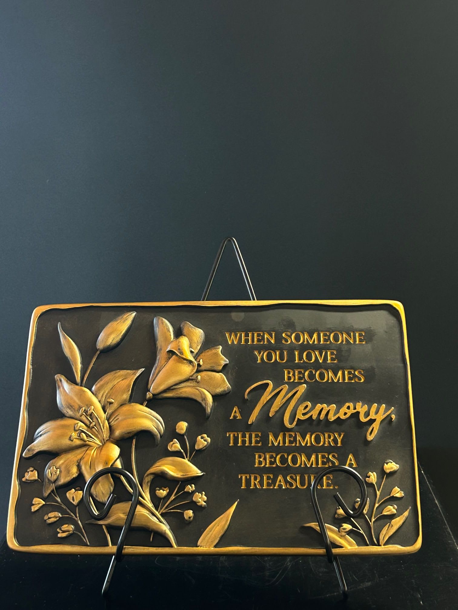 Treasure Memorial Stone With Stand - "When someone you love becomes a memory, that memory becomes a treasure."