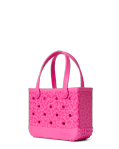 Bogg Bag Bitty - Purr-fectly Pink Leopard - Small but mighty. The Bitty Bogg Bag is our most compact tote—perfect for kids, snacks, small essentials, or even as a stylish lunch tote. It’s tip-proof, durable, and fully washable—just like our larger bags, but in a mini size made for quick trips and light hauls.  Great for Mommy &amp; Me moments or anyone who loves a grab-and-go option with serious charm.  Includes a small clear pouch for storing little essentials like keys, lip balm, or hand sanitizer.  Best for: Kids, lunches, snacks, small items, quick errands.