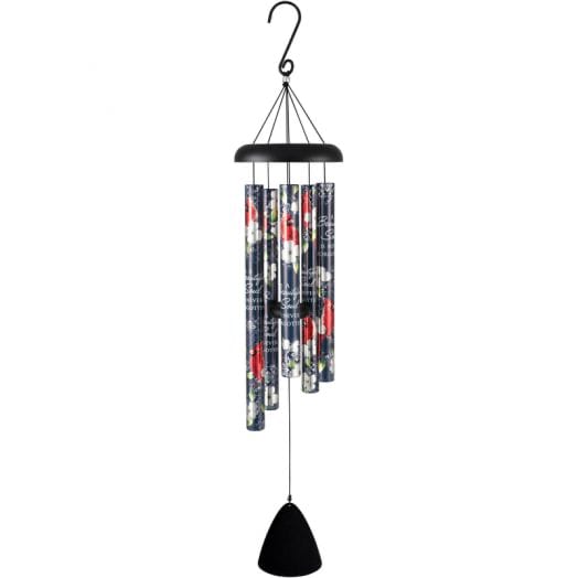 Carson Wind Chime 40 inch Sonnet - Beautiful Soul - The 40 inch sonnet chimes feature full color, uv printed tubes with,first ever, high gloss varnish details. They feature the same aluminum construction with industrial cord that you’ve come to love and expect from Carson. The adjustable striker is also included! 1 1/4" diameter tubes  Chime Tubes Read: "A beautiful soul is never forgotten"  L: 40" W: 7.25"