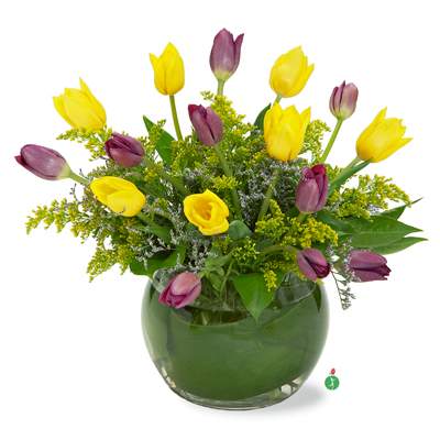 Touch of Tulips - Bright and beautiful - what's not to Love? Send this to someone dear to your heart. It's the perfect all-occasion, fresh from the garden bouquet.   Colors vary by season. 