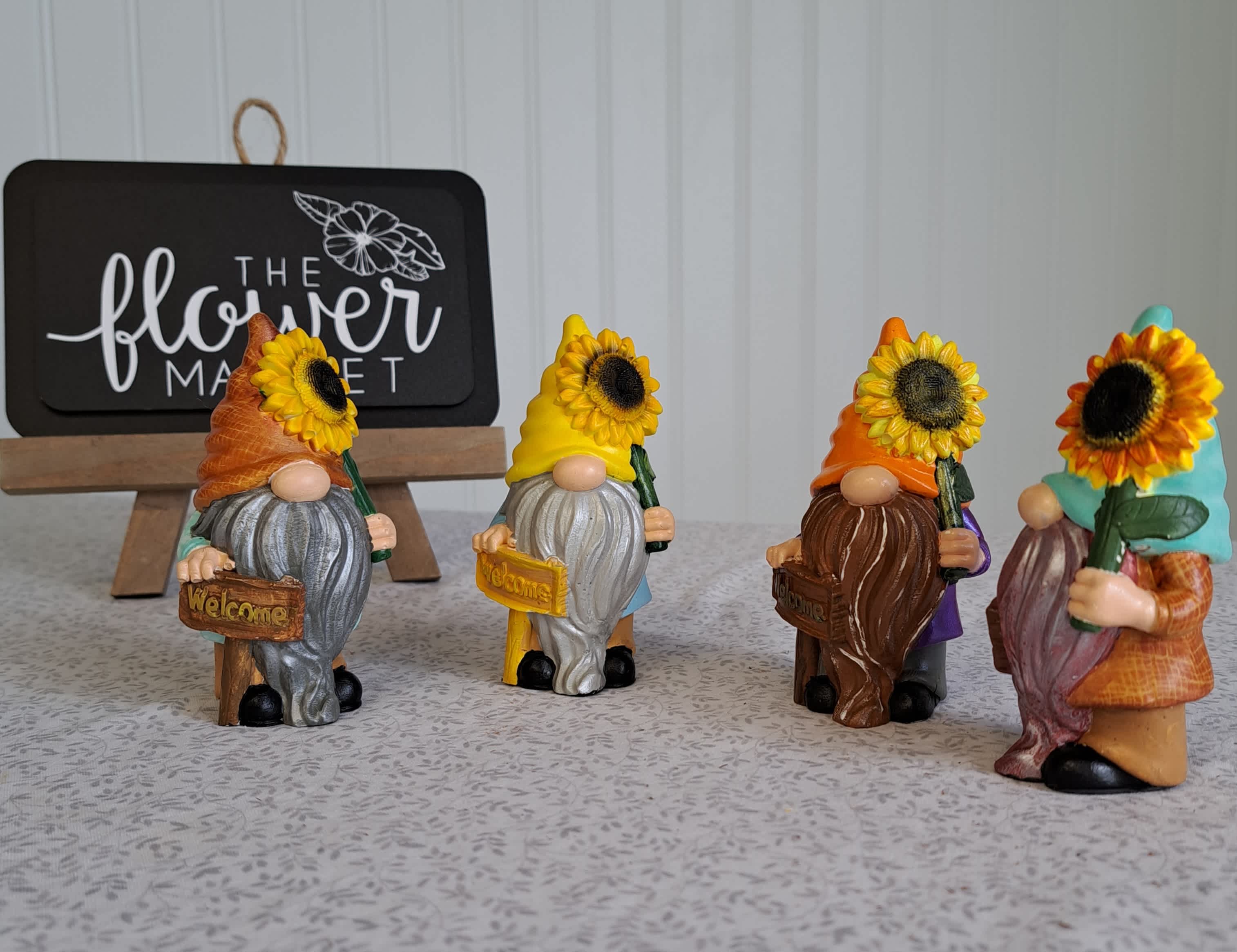 Sunny the Sunflower Gnome - A cute little Gnome holding a sunflower