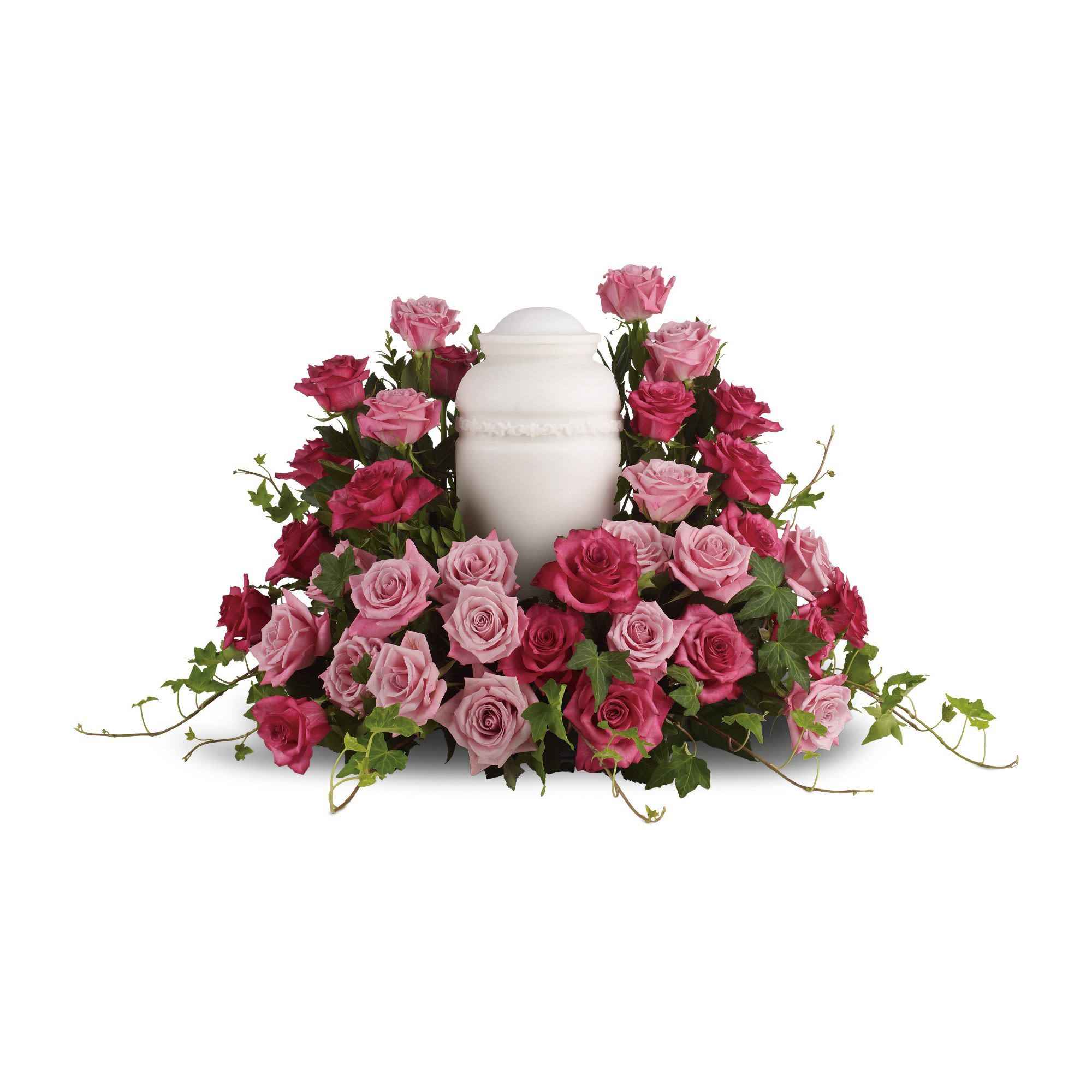 Bed of Pink Roses by Teleflora - A loving embrace. A beautiful gesture. A respectful tribute. A wealth of pink roses create a soft, serene and dignified way to cherish and honor the departed.