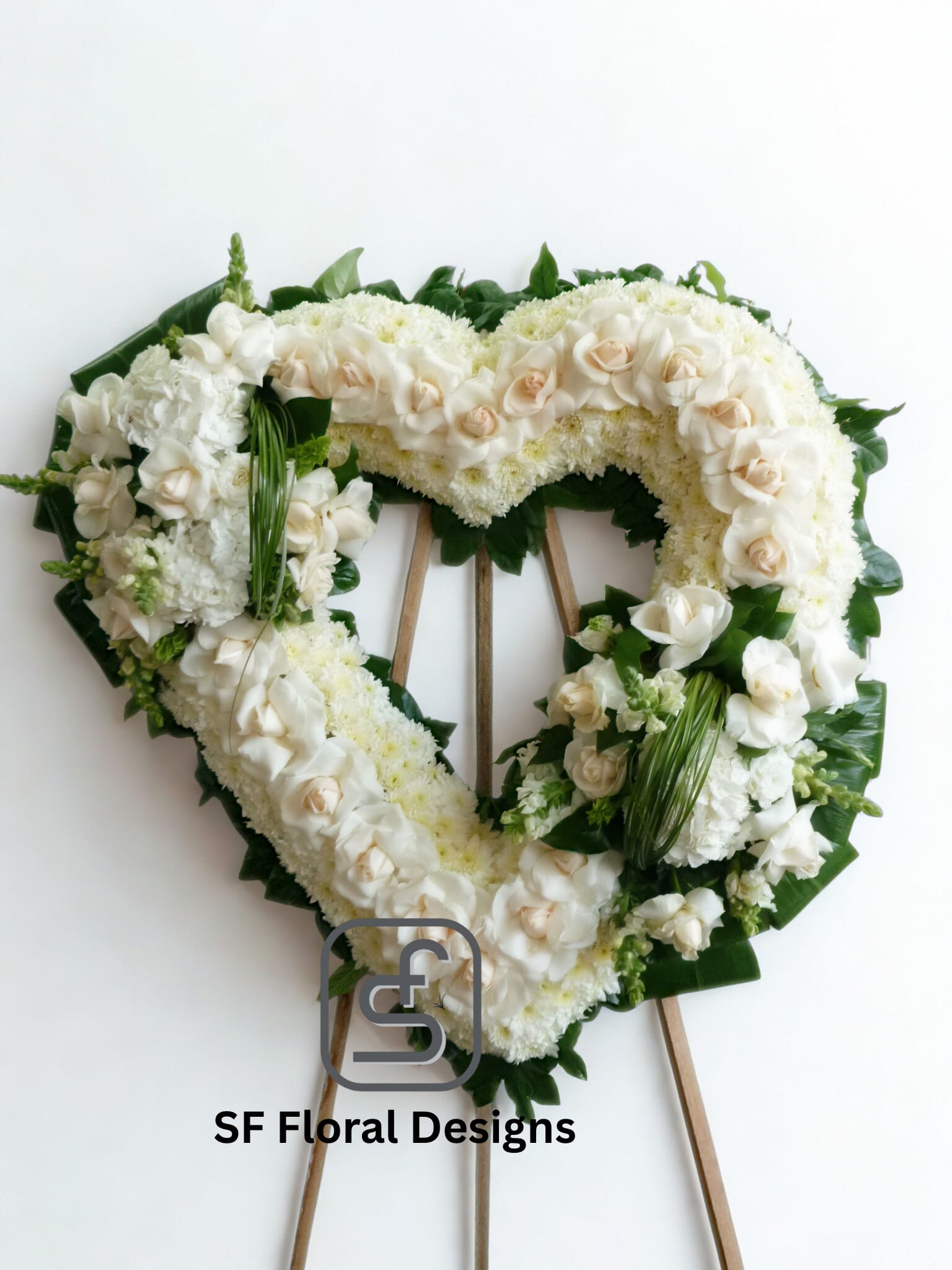 Large White Heart SF#244 - This Large White Heart comes with 2 beautiful designs, Perfect to send and show your condolences