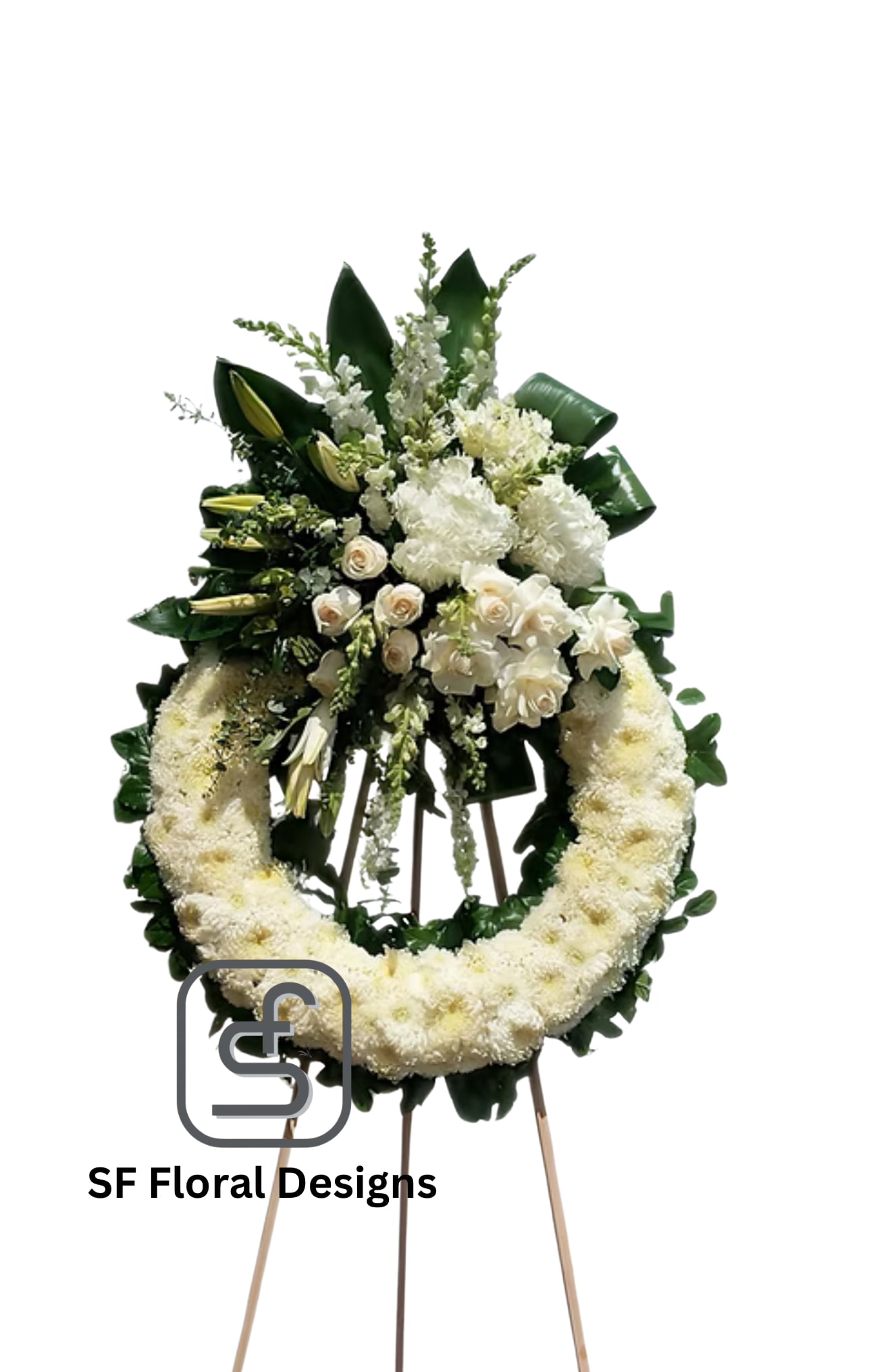 Large Wreath SF#233 - This Large wreath is a perfect floral to send for any service and show your condolences