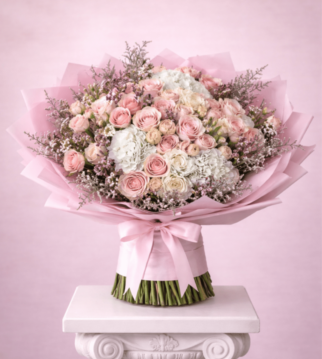 Chick pink temptation  - Brighten any space with our Elegant Flower Bouquet! Bursting with vibrant blooms, this stunning arrangement features seasonal favorites paired with lush greenery for a breathtaking display.  Perfect for any occasion, it makes an ideal gift or a special treat for yourself. Elevate your decor with this captivating bouquet that brings joy and sophistication to your home or office.  Order yours today and let the beauty of flowers inspire you!