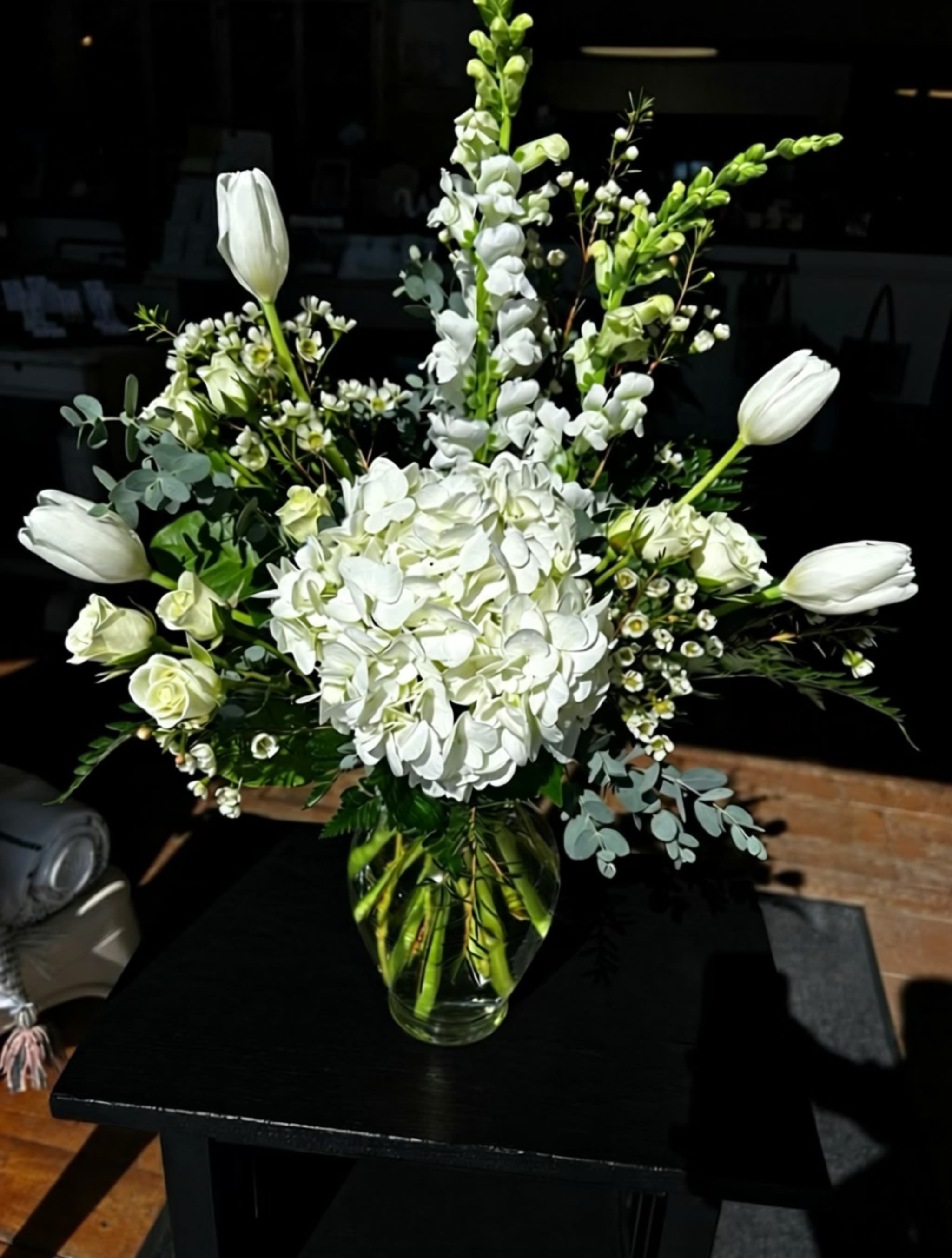 Eternal Grace  - A classic all-white floral tribute offering comfort, serenity and a beautiful expression of sympathy.