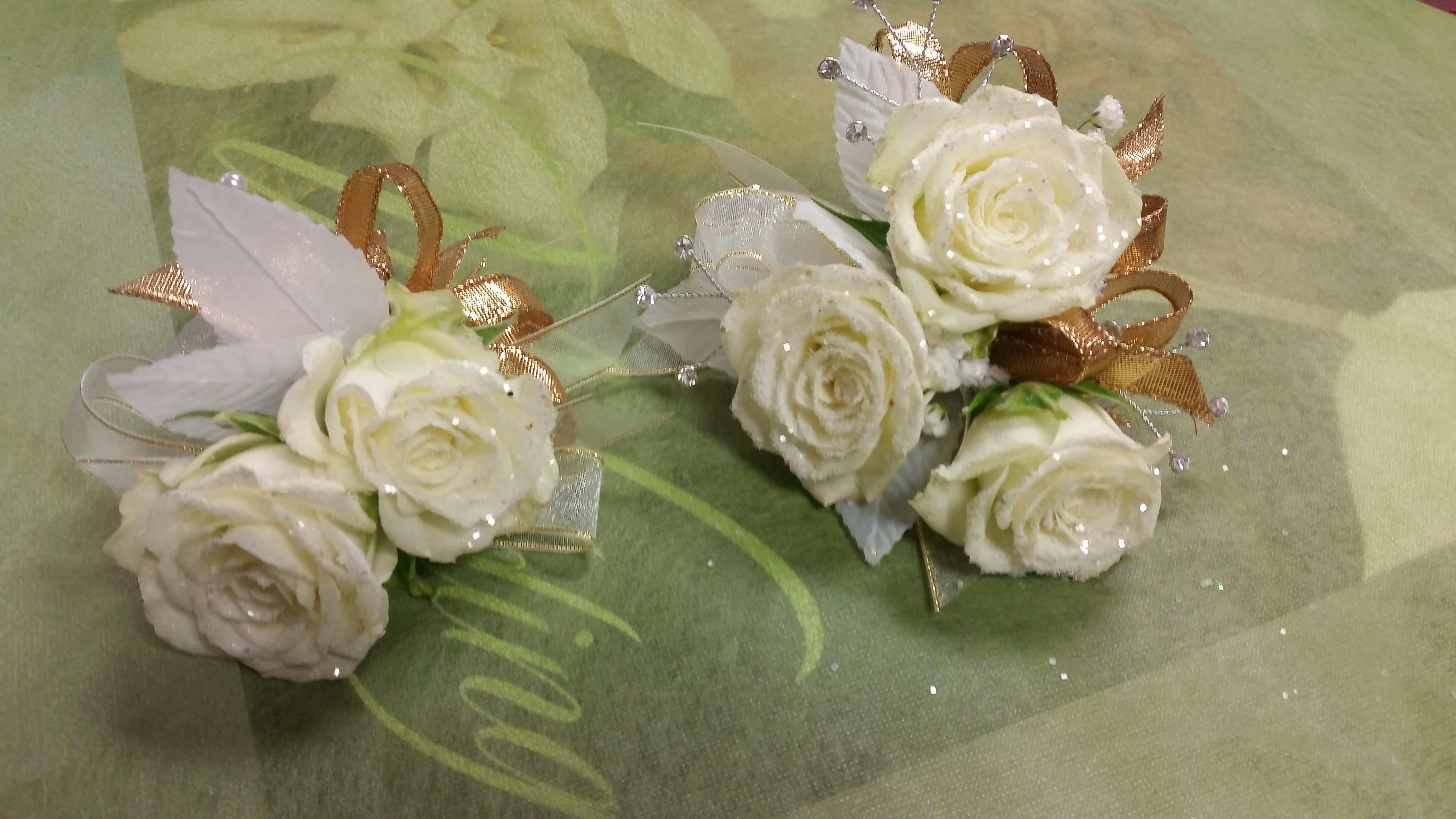 PROM 21 Corsage and Boutonnieres  - Flowers and ribbon color can be different for your dress.