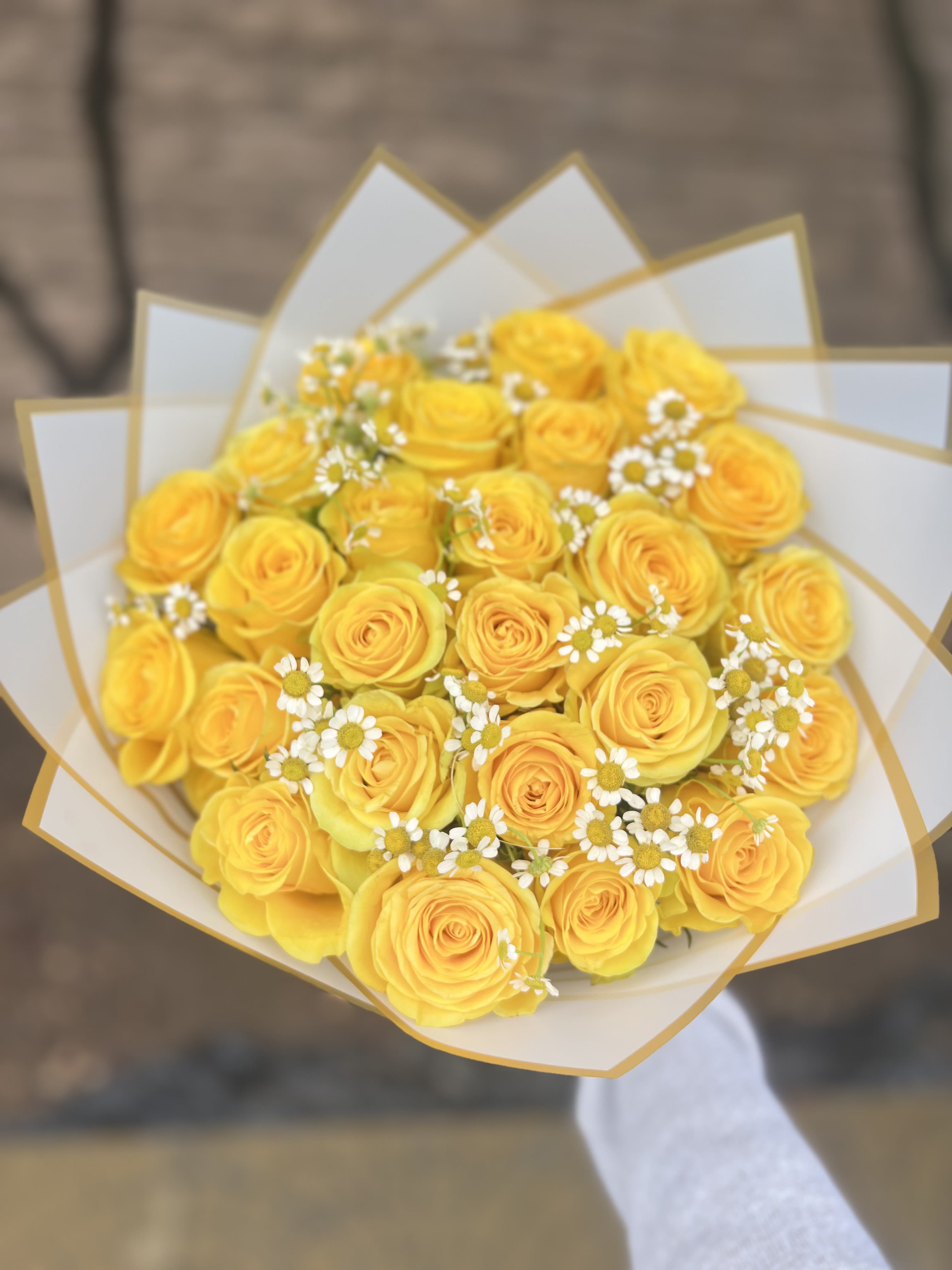  Golden Sunshine Bouquet - Premium fresh-cut yellow roses Boquete  Celebrate the magic of El Día de las Flores Amarillas by gifting this bouquet to your special someone — a timeless gesture that expresses happiness, hope, and the promise of love.