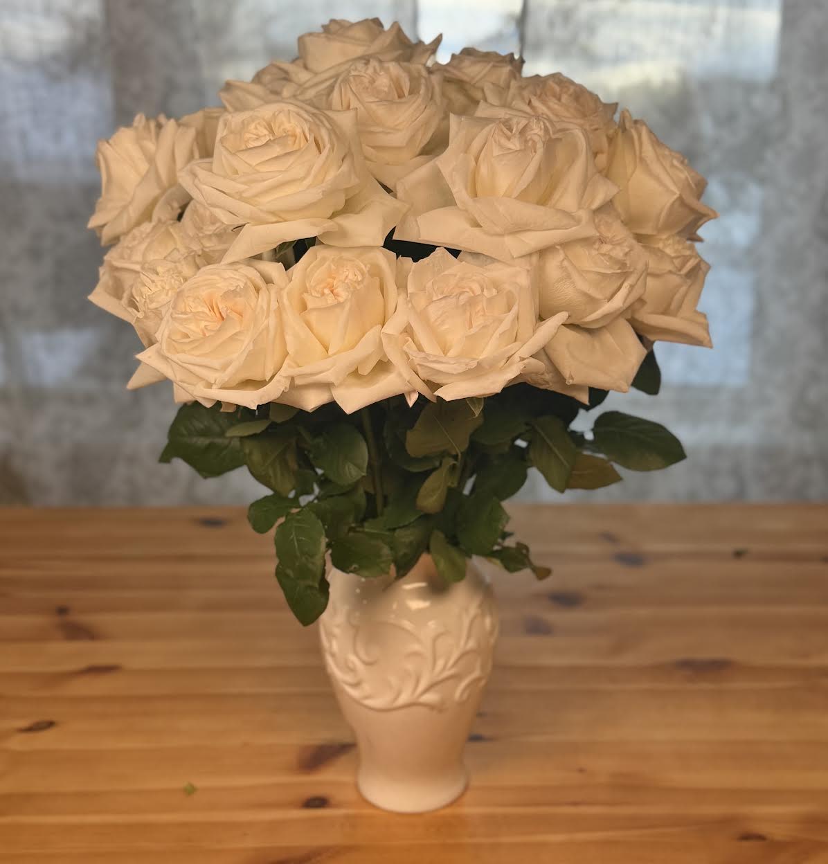 White Rose Garden - Two Dozen Elegant White Long Stemmed Specialty Garden Roses