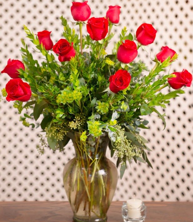 My Love Always - 1 Dozen Long Stemmed Red Roses Arranged in a Vase (Other Colors Available. Please indicate color request in the SPECIAL INSTRUCTIONS at checkout).