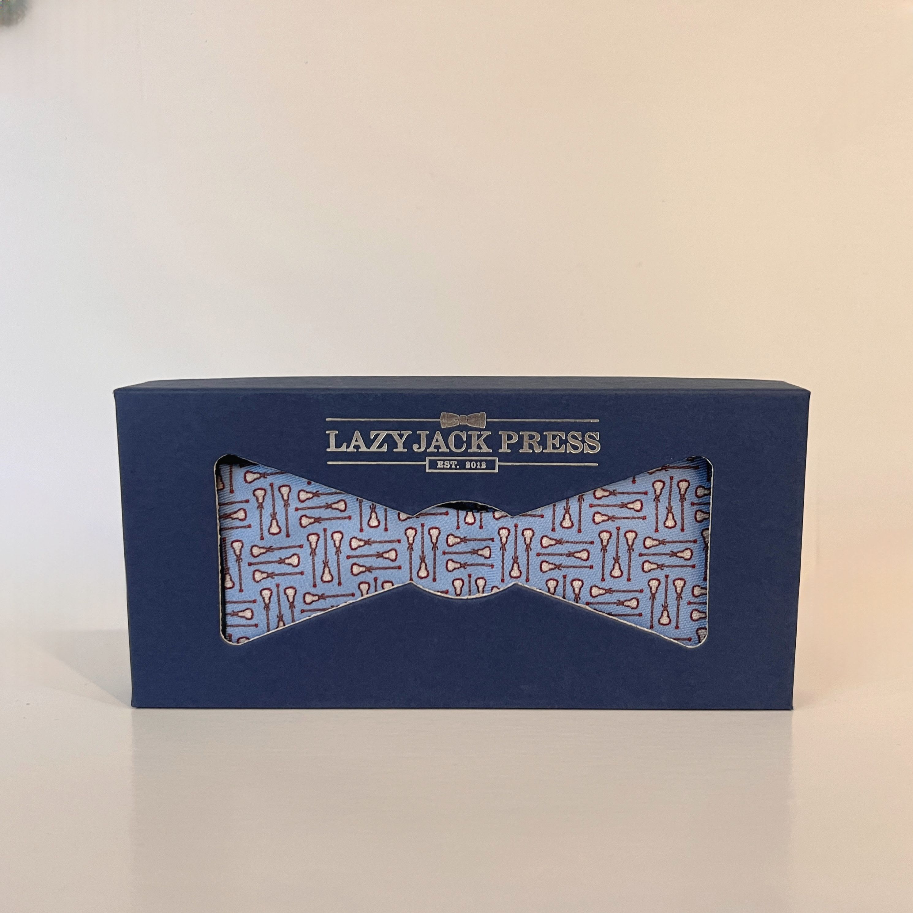 Bow Tie with Lacrosse Pattern - Lazyjack Press Bowtie with Lacrosse stick pattern.