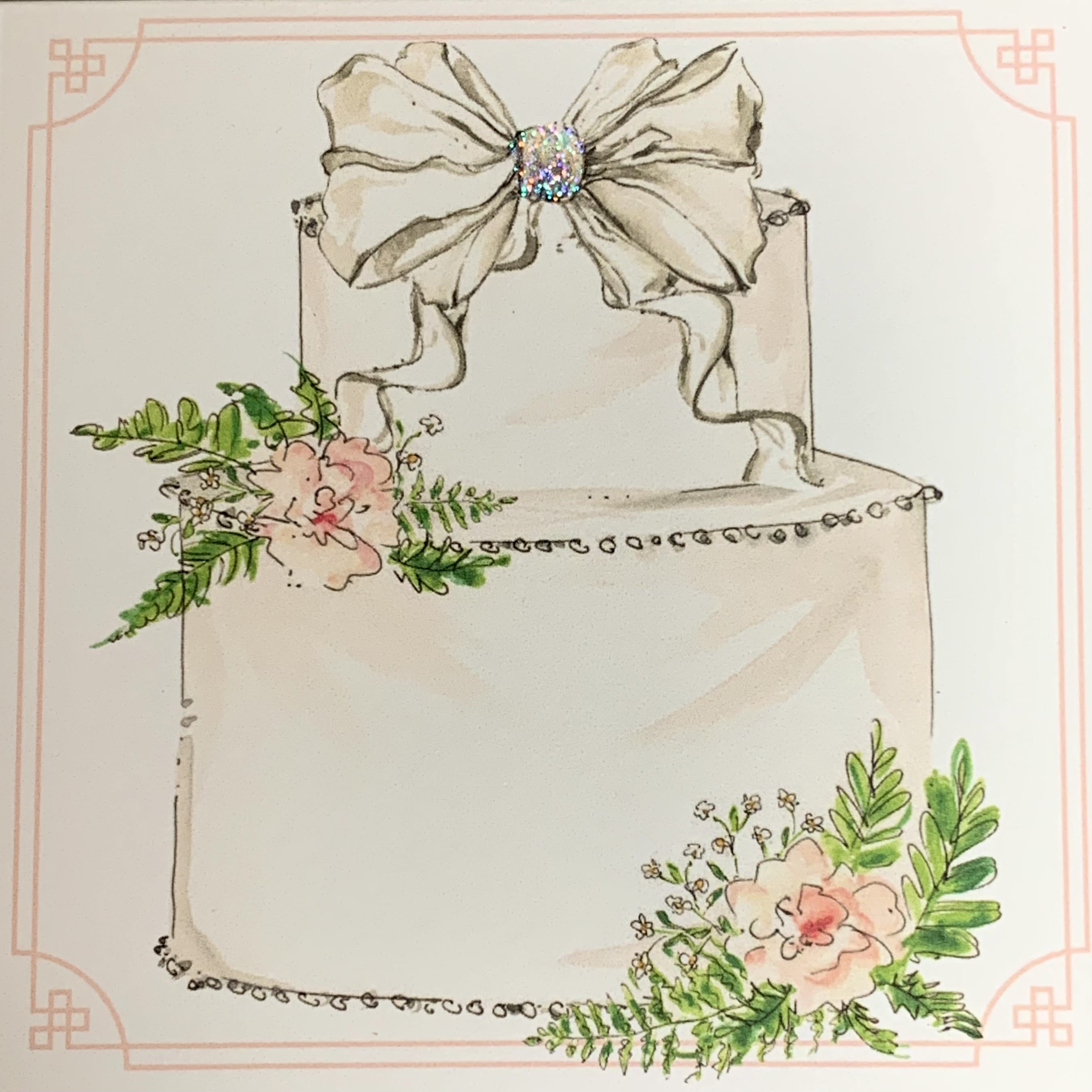 Wedding Cake Enclosure Card - Simple enclosure card featuring a wedding cake. A special touch to add to any arrangement. Inside in blank to include your personal sentiment.   Shop the best gift items in Wilmington, Delaware at your local florist and gift shop. From fresh floral arrangements and gourmet treats to unique seasonal décor and thoughtful gifts for any occasion, we offer carefully curated selections to delight your loved ones. Perfect for birthdays, anniversaries, holidays, or special celebrations, each gift is crafted with quality and care. Enjoy same-day delivery in Wilmington, DE, and surrounding areas, making it easy to send joy, love, and celebration right to their doorstep.