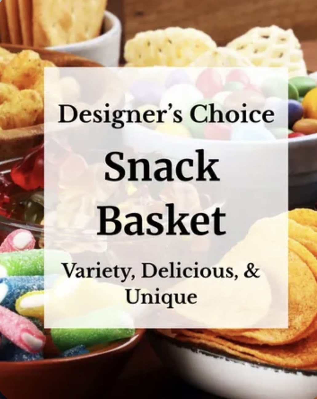 Designers‘s choice Snack Basket - Our designer’s choice snack basket offers a carefully curated mix of high-quality snacks, perfect for gifting or enjoying yourself, with a balanced combination of flavors and textures.
