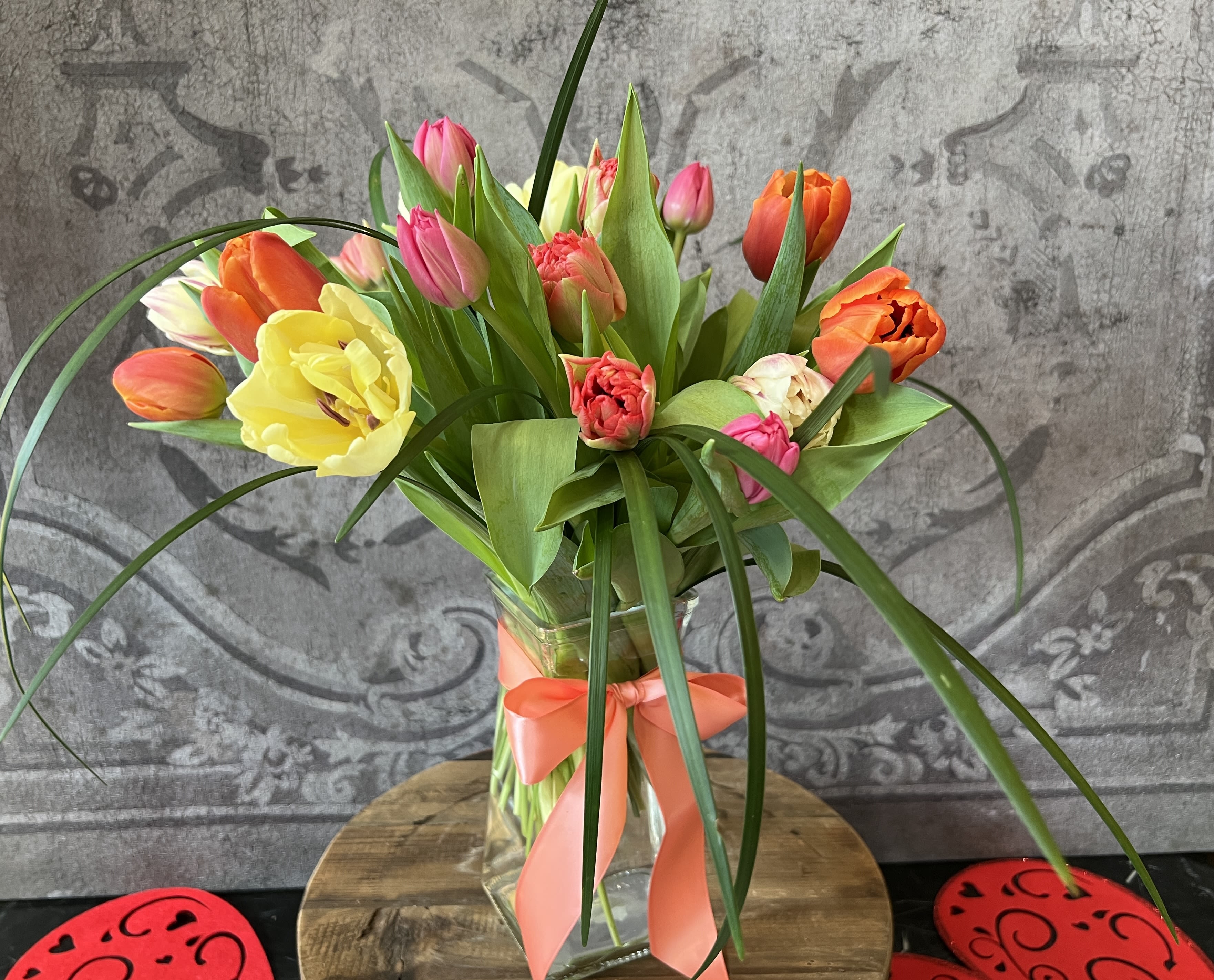 Spring Tulips - What could be better than a simple vase of beautiful Spring Tulips?  We couldn't think of anything either! Color will be based on availability.