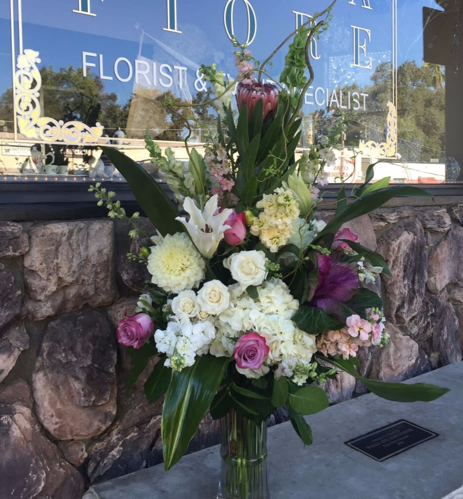 Blooming Elegance  - Elegance bouquet with lavender roses, white hydrangeas, and lilies. 