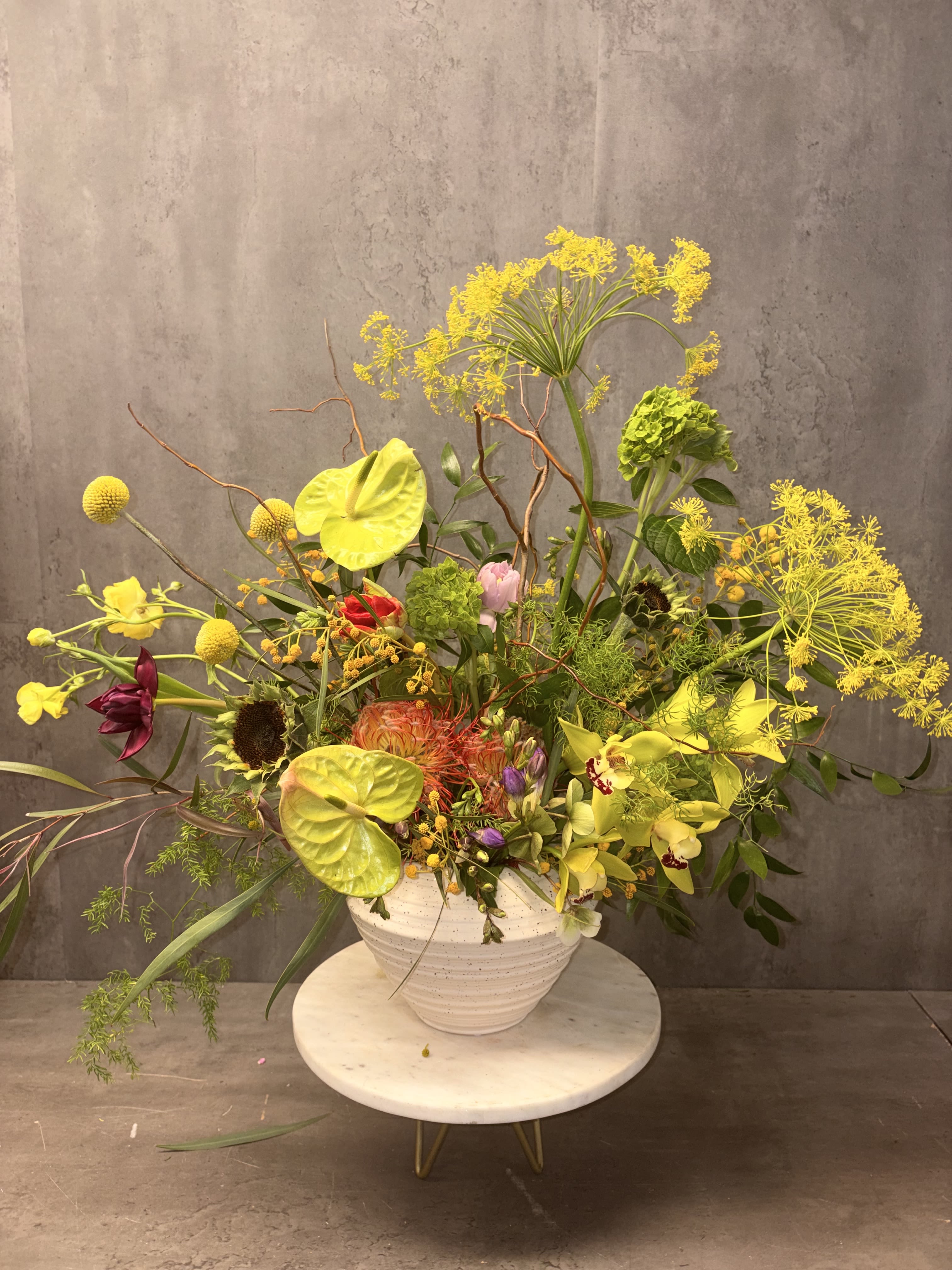 Still Life in Bloom  - For art lovers everywhere: a bouquet so vivid, it could be its own masterpiece. Created with a variety of premium seasonal flowers in an artistic style. Ceramic container 