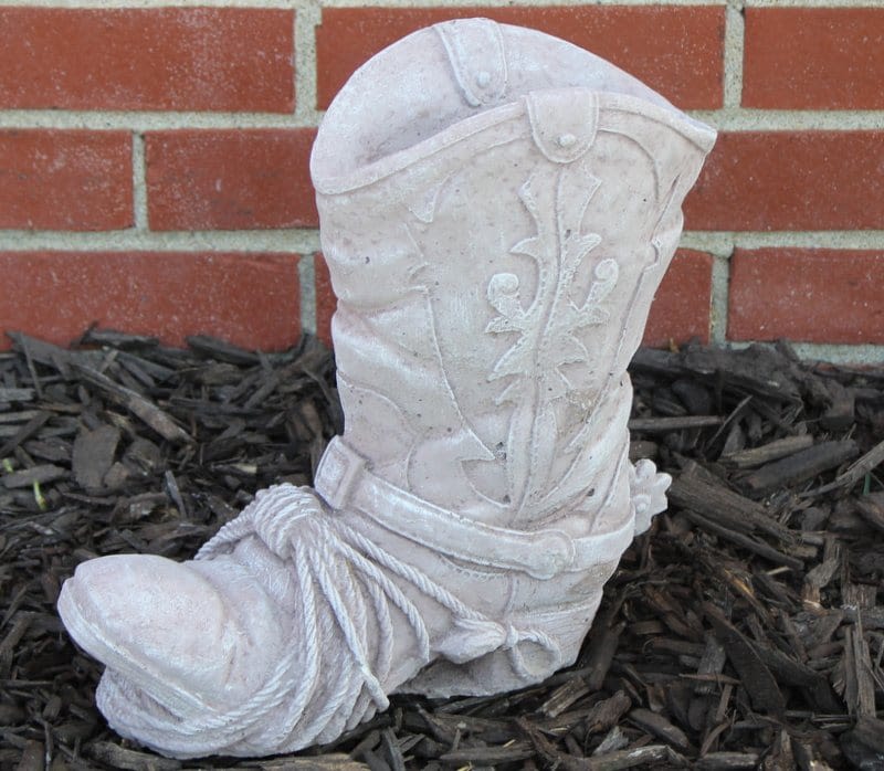 Concrete Boot with Spur - Concrete boot with spur is a unique gift for that special occasion.  Stands 13" tall.