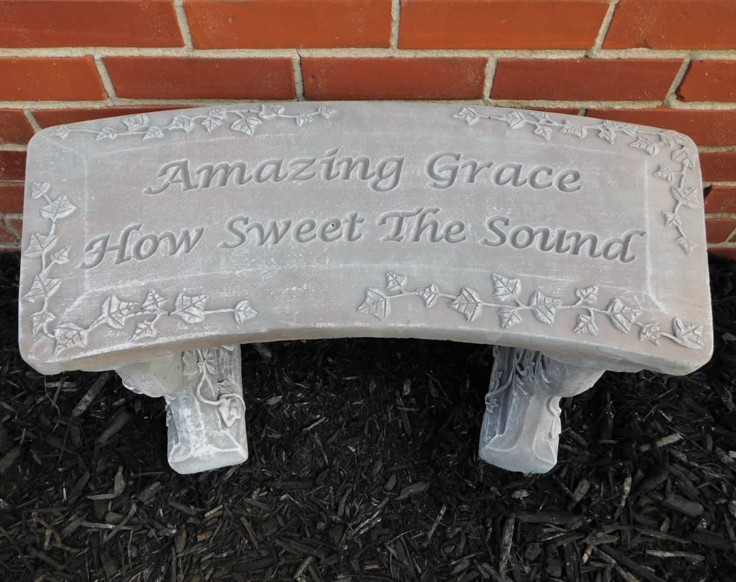Amazing Grace Concrete Bench - 27" Concrete Bench A lifelong keepsake for a grieving family.