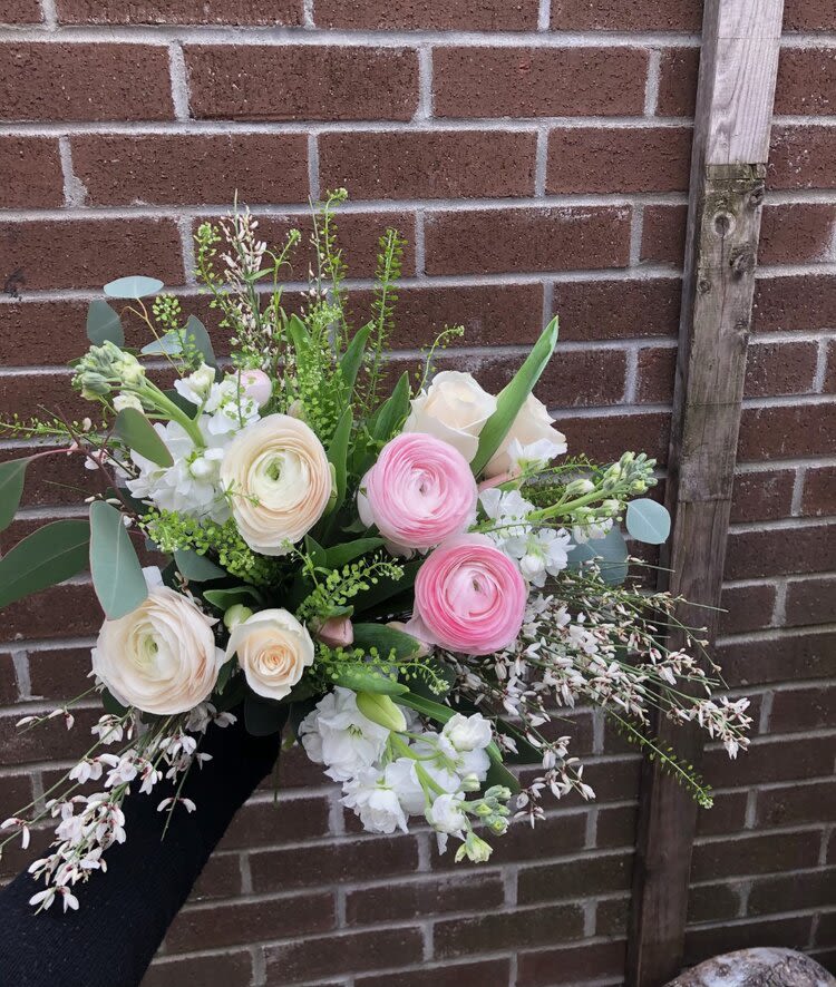 Silk Petals - Soft pink and airy ranunculus bouquet. 
