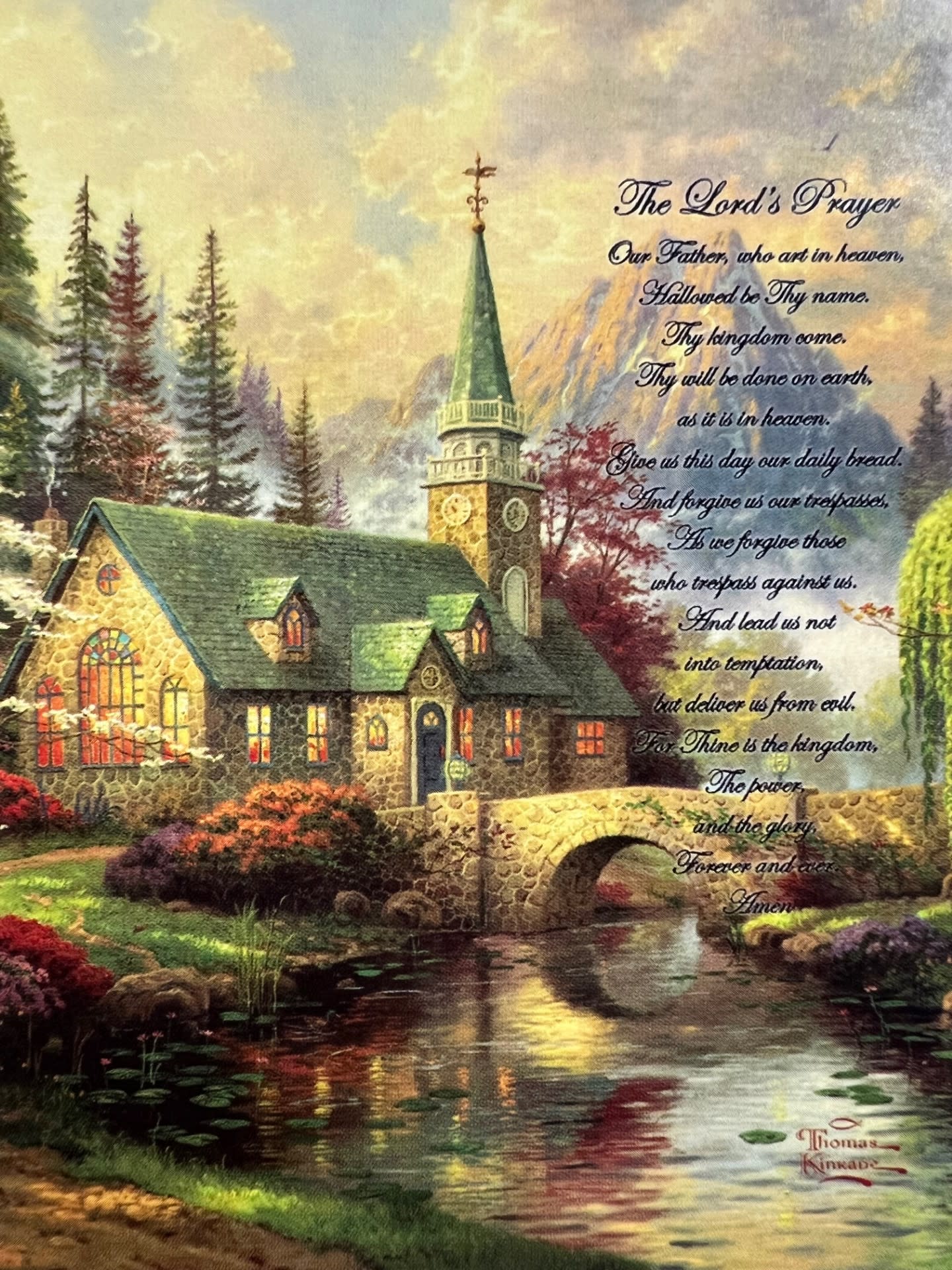 'The Lord's Prayer on Dogwood Chapel' Tapestry Throw - 50in x 60in Tapestry Throw 80% polyester microfiber 20% cotton Machine washable