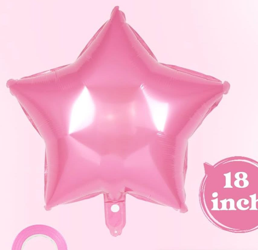 Pink Star - Hilum filled 18 inch star balloon