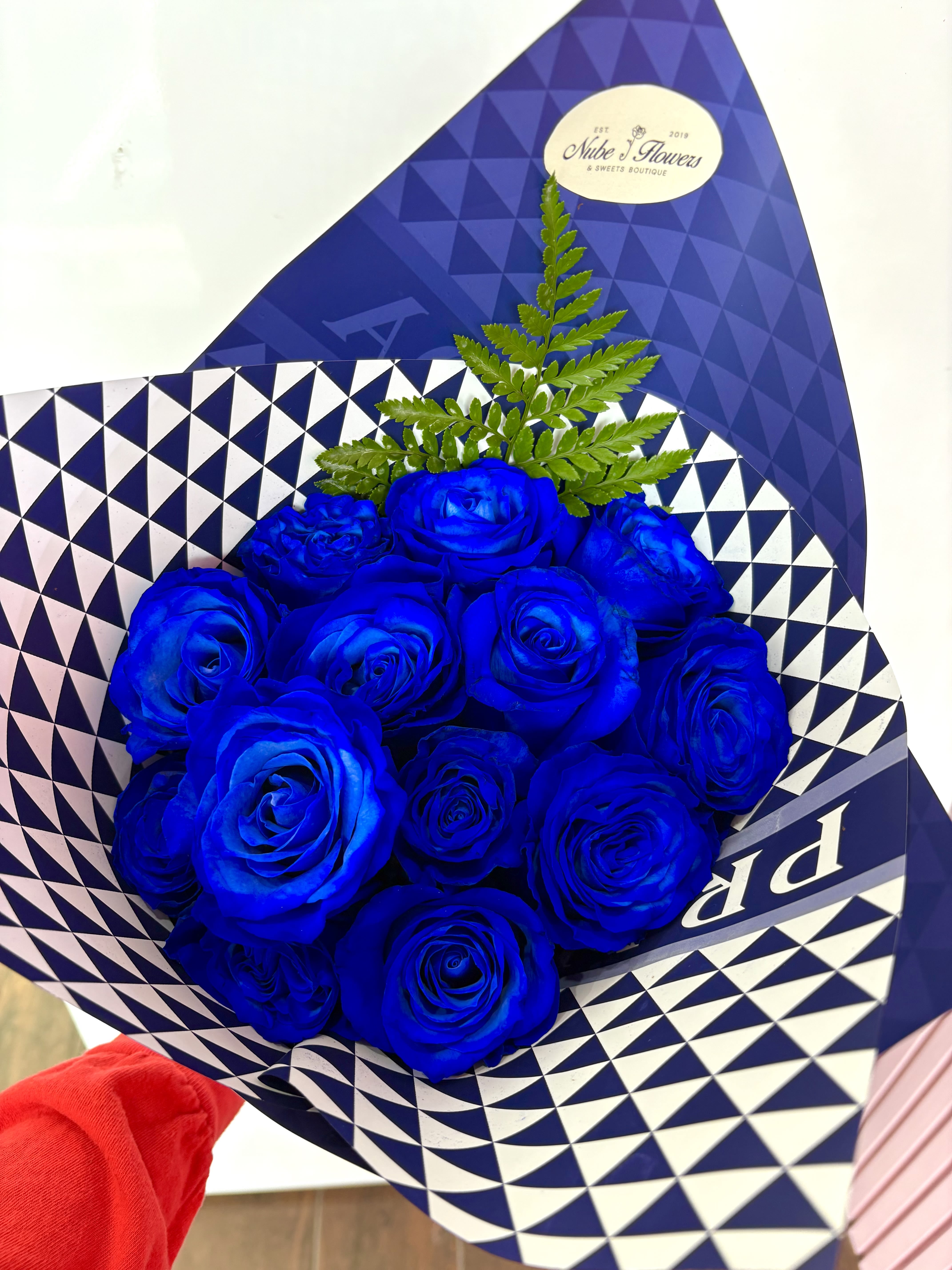 Blue Dozen for him  - 12 beautiful blue roses 