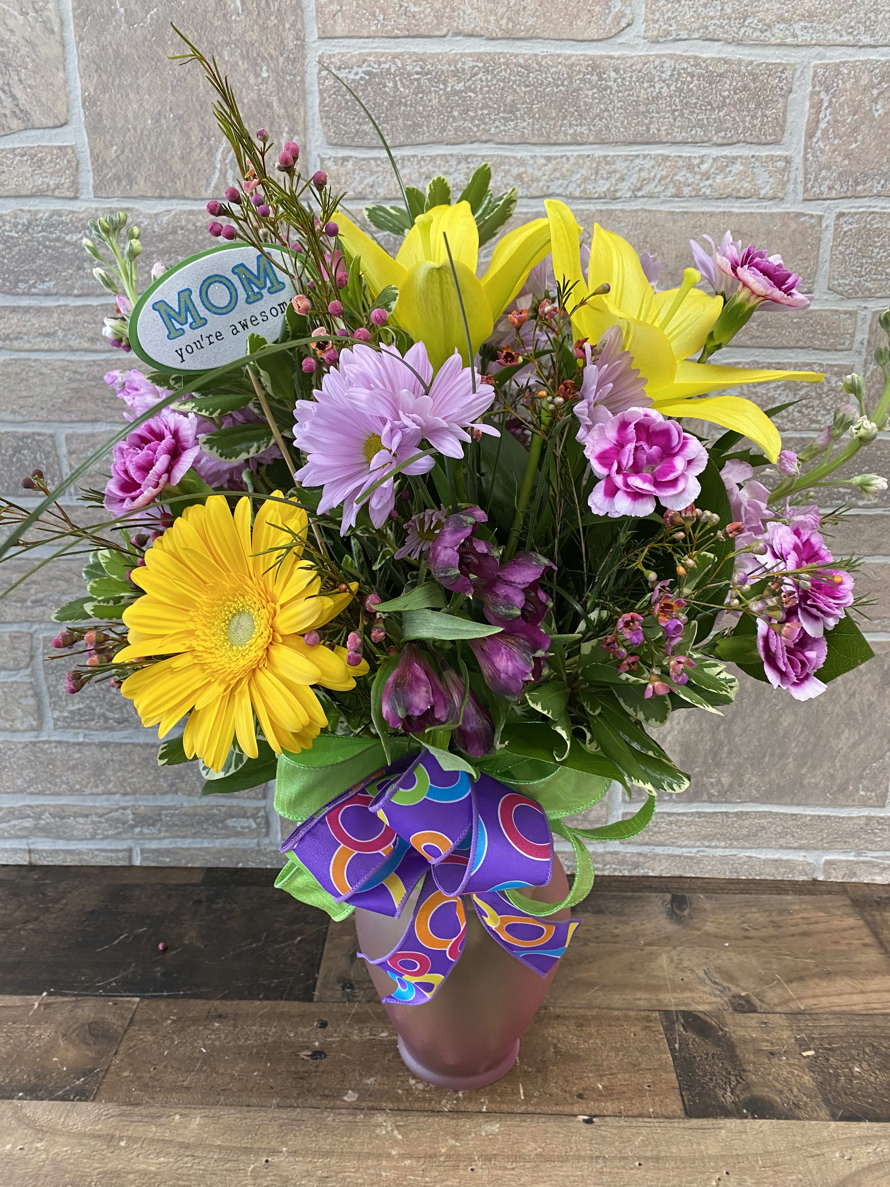 Mom's Garden - Lovely Vase of Soft Spring flowers. 