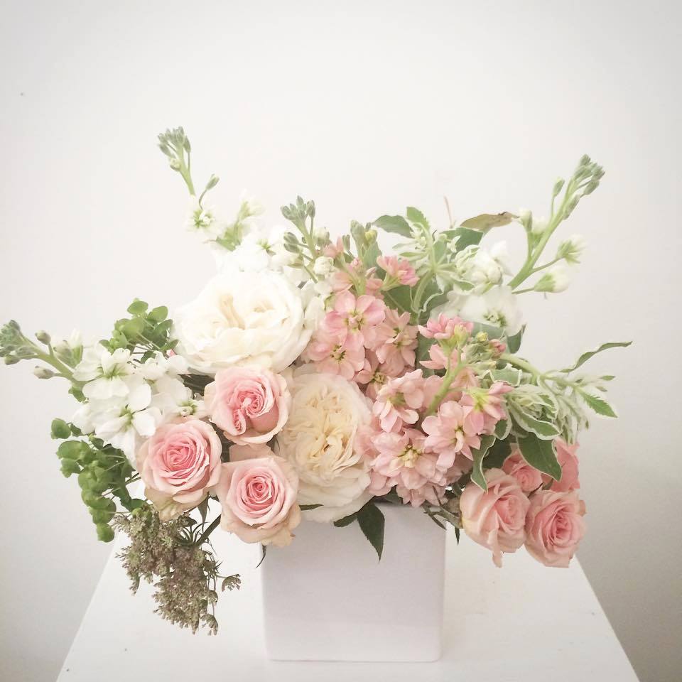 The Isabella - This soft pastel arrangement is perfect for thank-you's, birthdays, ‘just because,’ or even celebrating a baby girl. A gentle, elegant alternative to bold reds, it features a variety of fragrant stock, roses, and spray roses. 