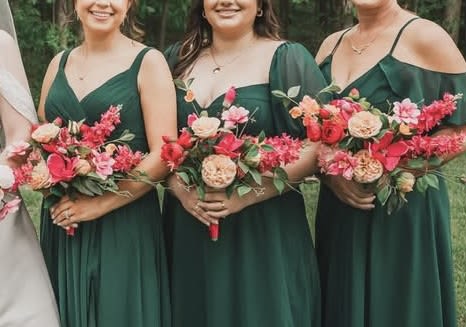 Pretty in Pink Permanent Botanical Bouquet  - Flower bouquet for bridesmaids filled with color. These are made with permanent botanicals, but can be made with fresh. Any special requests can be described in the special instructions section at checkout. Do not hesitate to call (419-636-2648) or email (artisanfloral@gmail.com [email is not as reliable as a phone call]) with questions/details, and we will be happy to help!