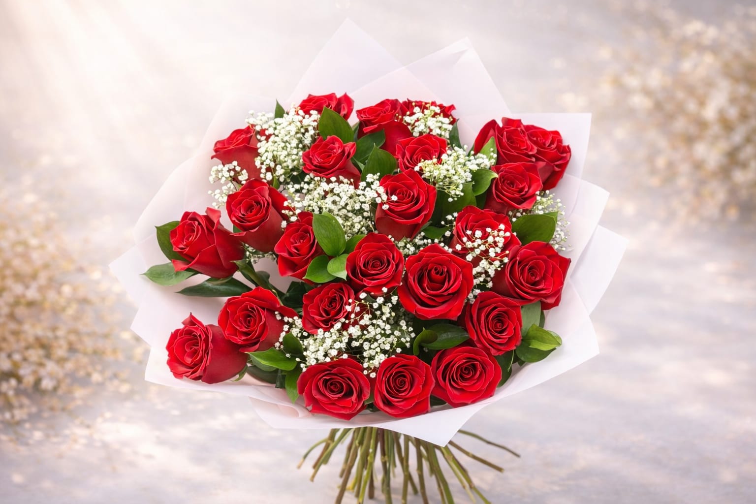 Bloom24 - 24 red roses bouquet, no vase