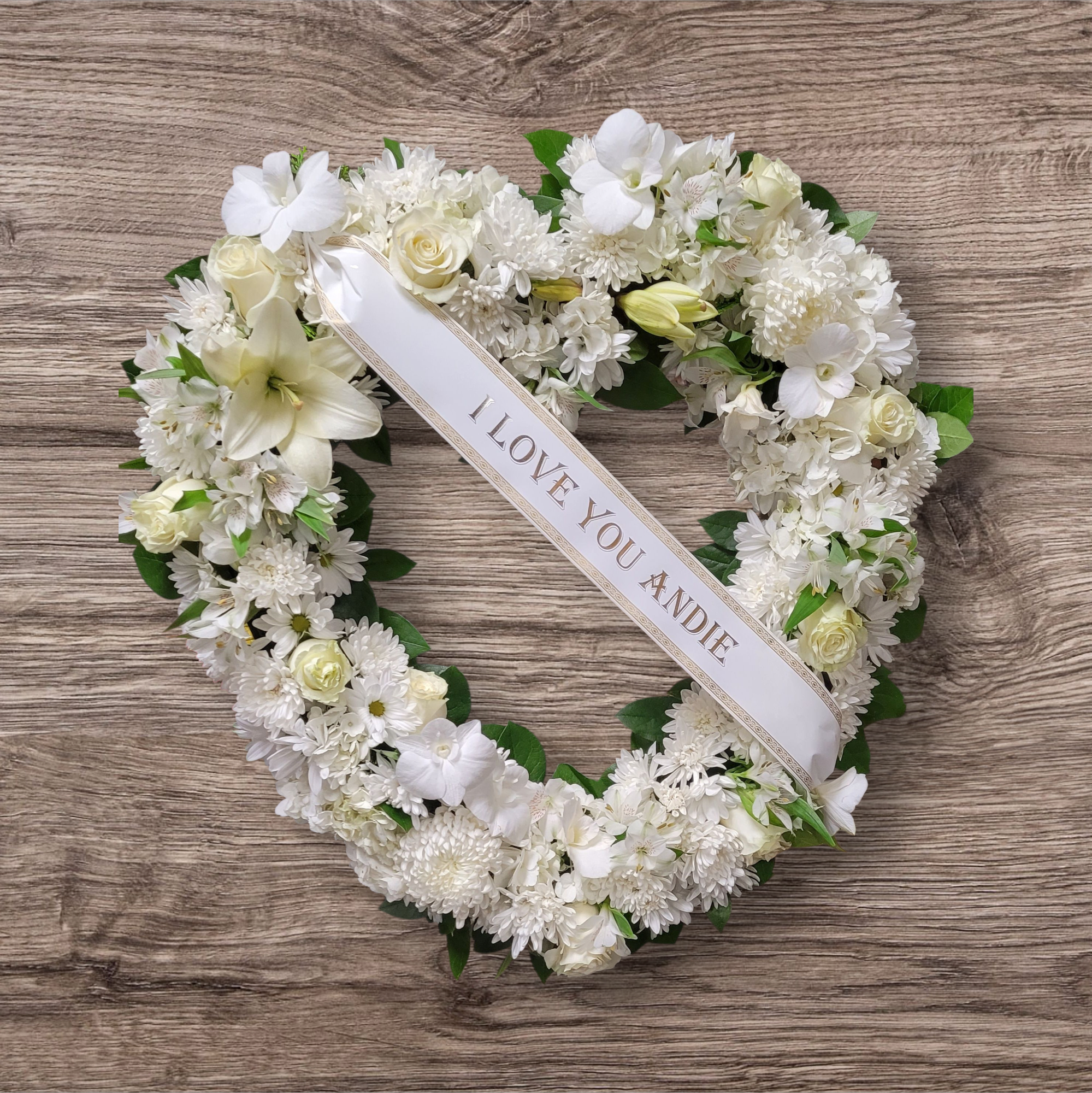 Love you open heart - Open Heart Design Standing Spray for funeral