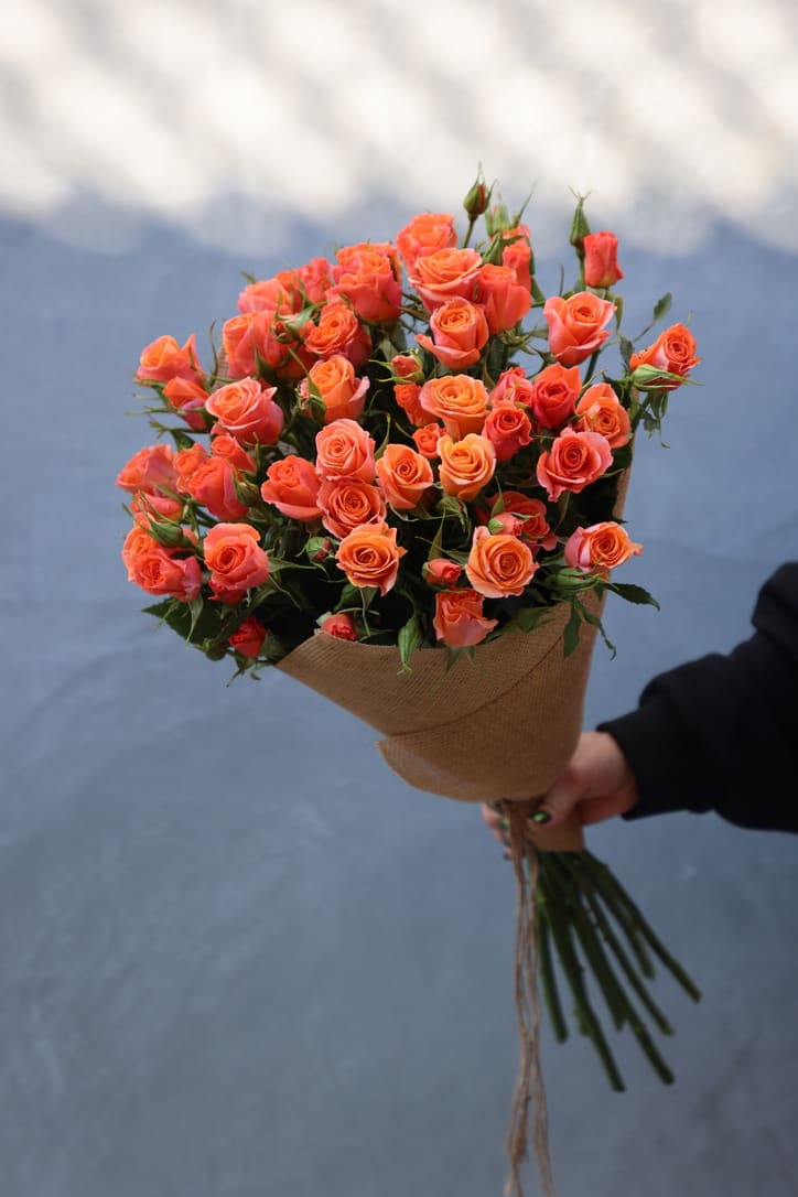 Youthfulness - Orange spray roses