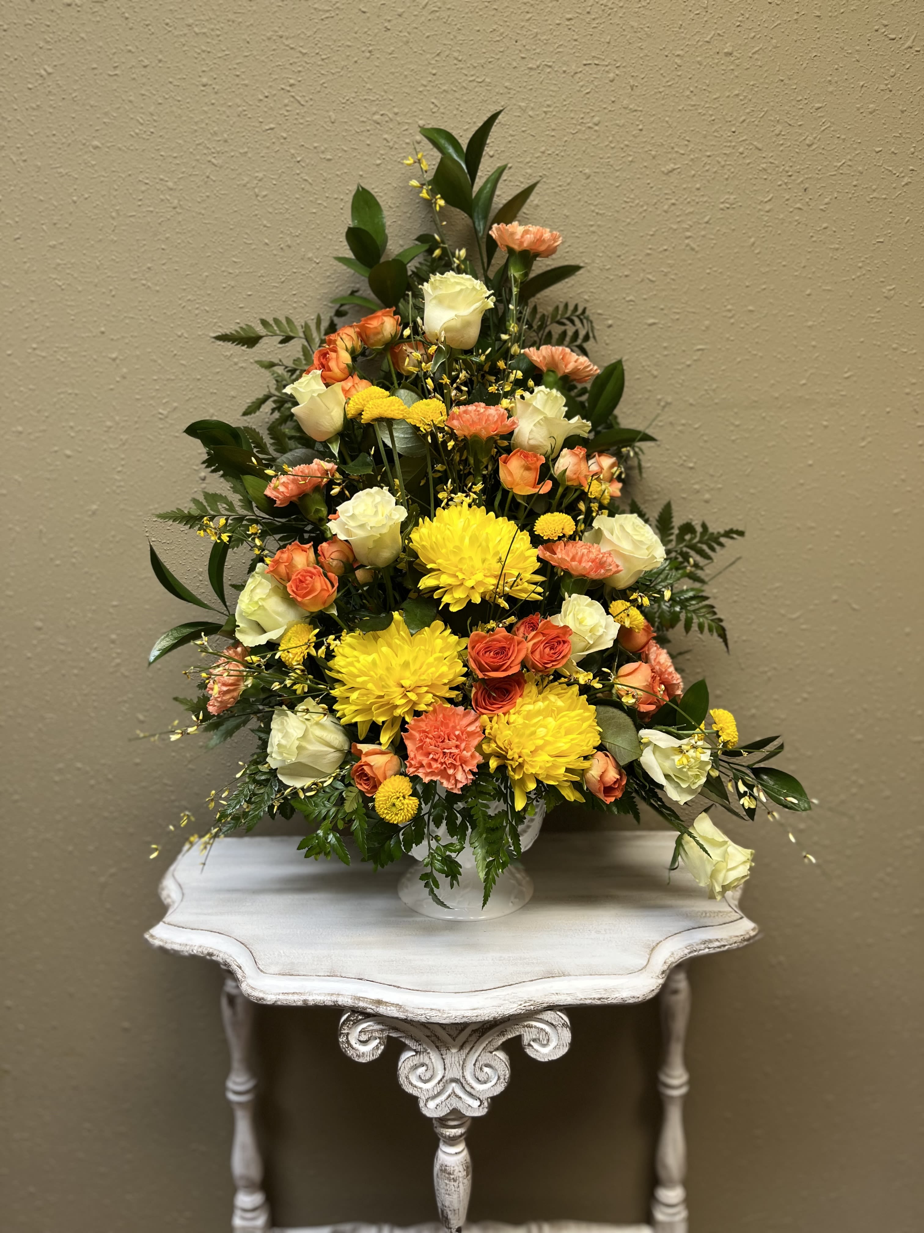 Sympathy Arrangement- Katherine - Colors and flowers may vary based upon availability.