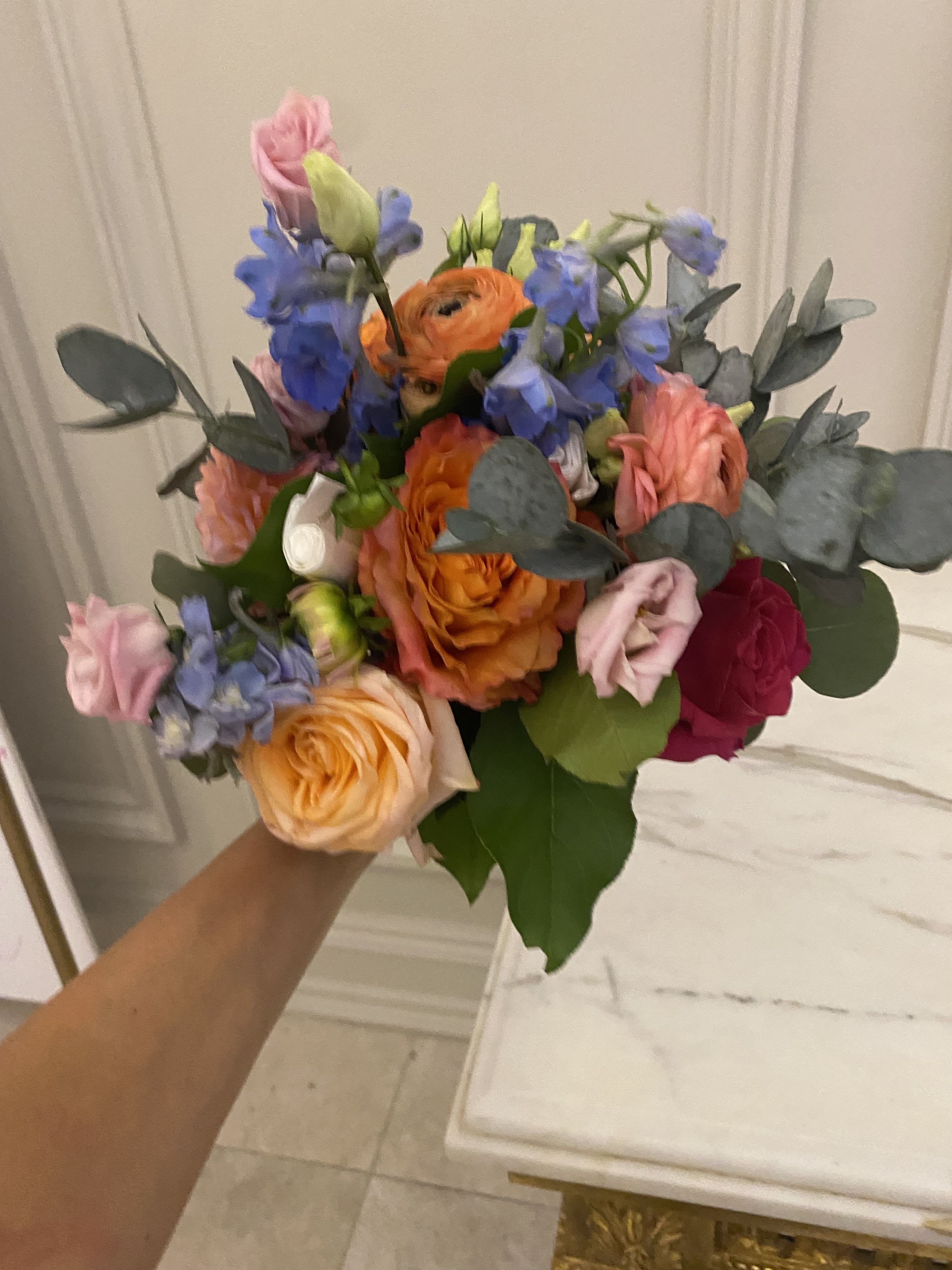 Bridal and bridesmaid bouquet - Flowers of your choice to design a garden style larger versions are available for brides and smaller versions are available for bridesmaid  